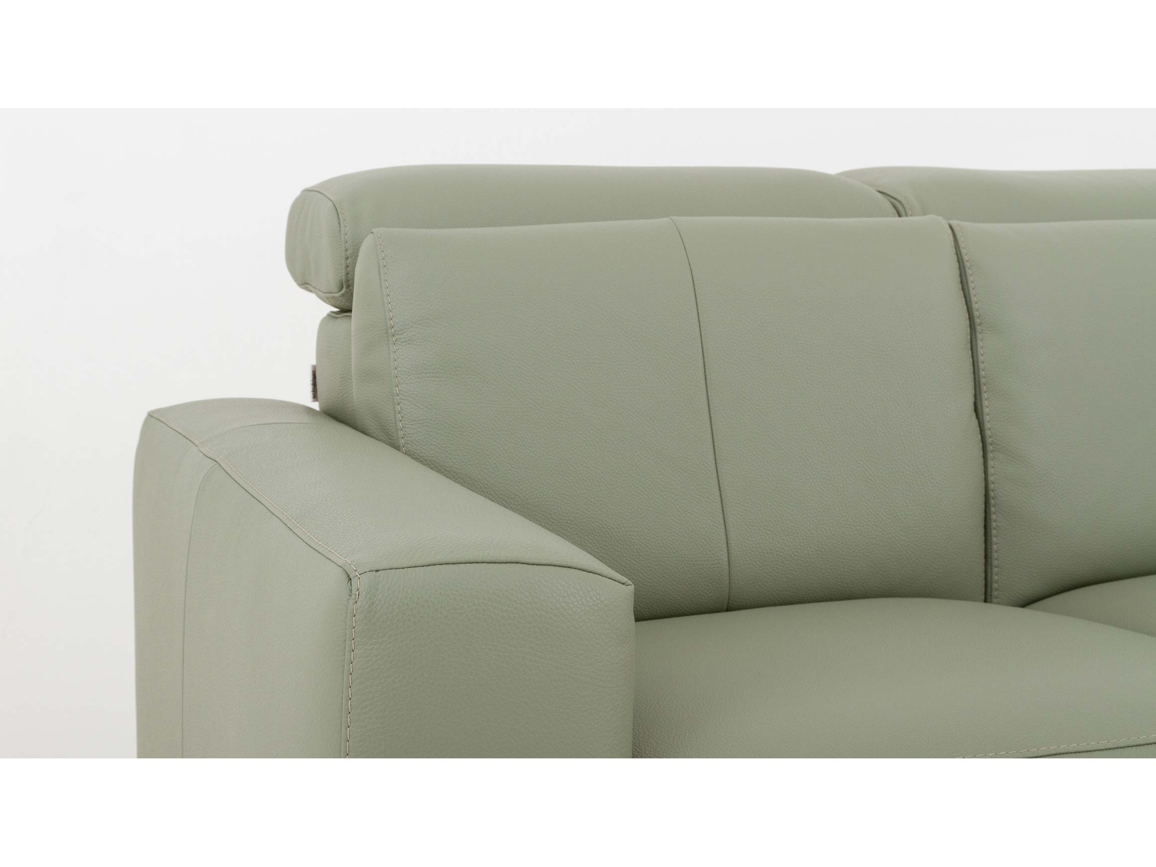 Sofa Caladja B: 220 cm Rom / Farbe: Sage / Bezugsmaterial: Leder