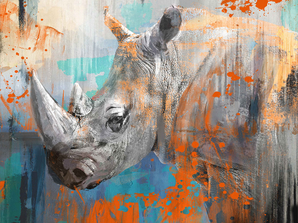 image LAND Gemälde Popart "Nashorn"  | Schubiger Möbel
