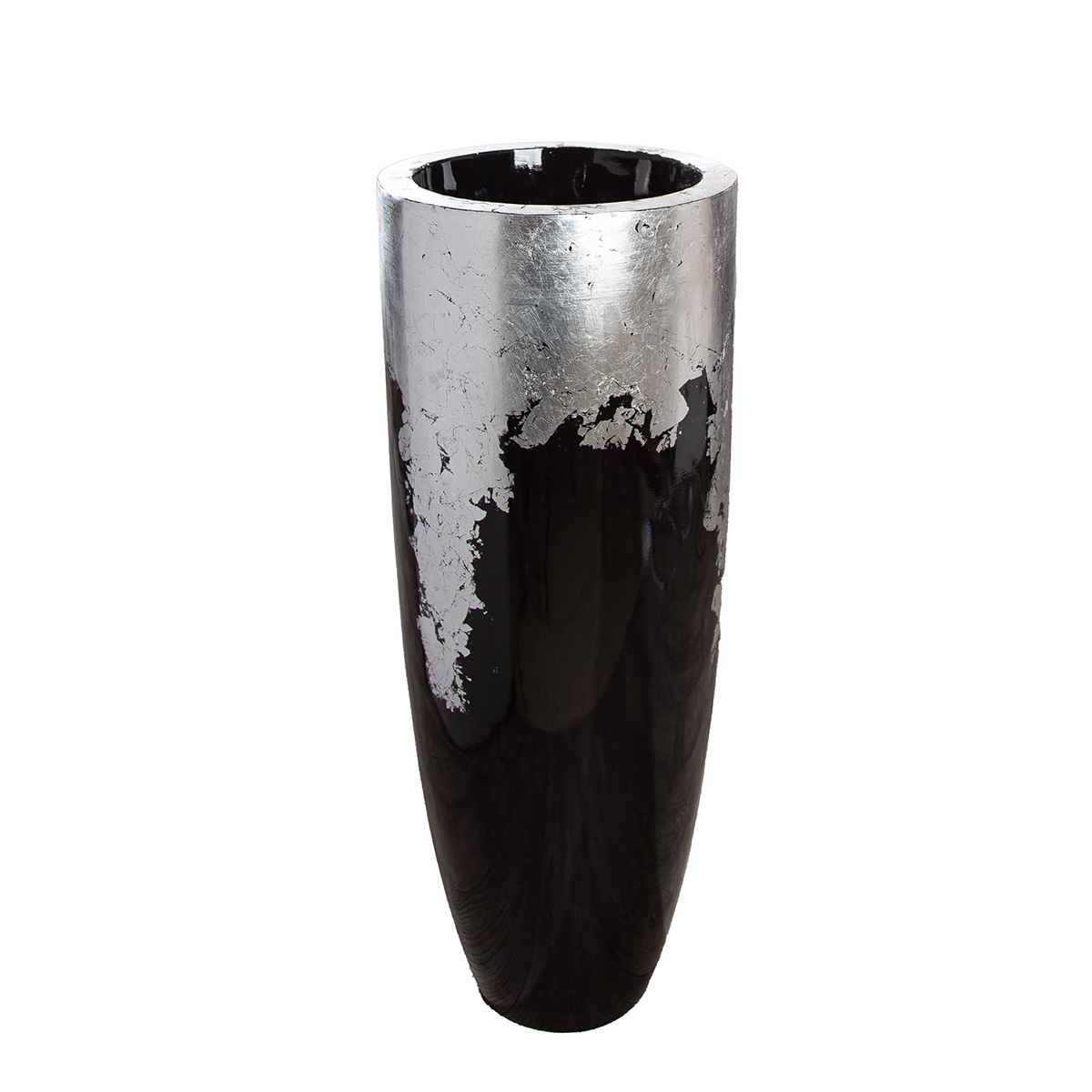 Gilde Pflanzengefäss Konus, Fiberglas, Schwarz H: 100 cm  | Schubiger Möbel