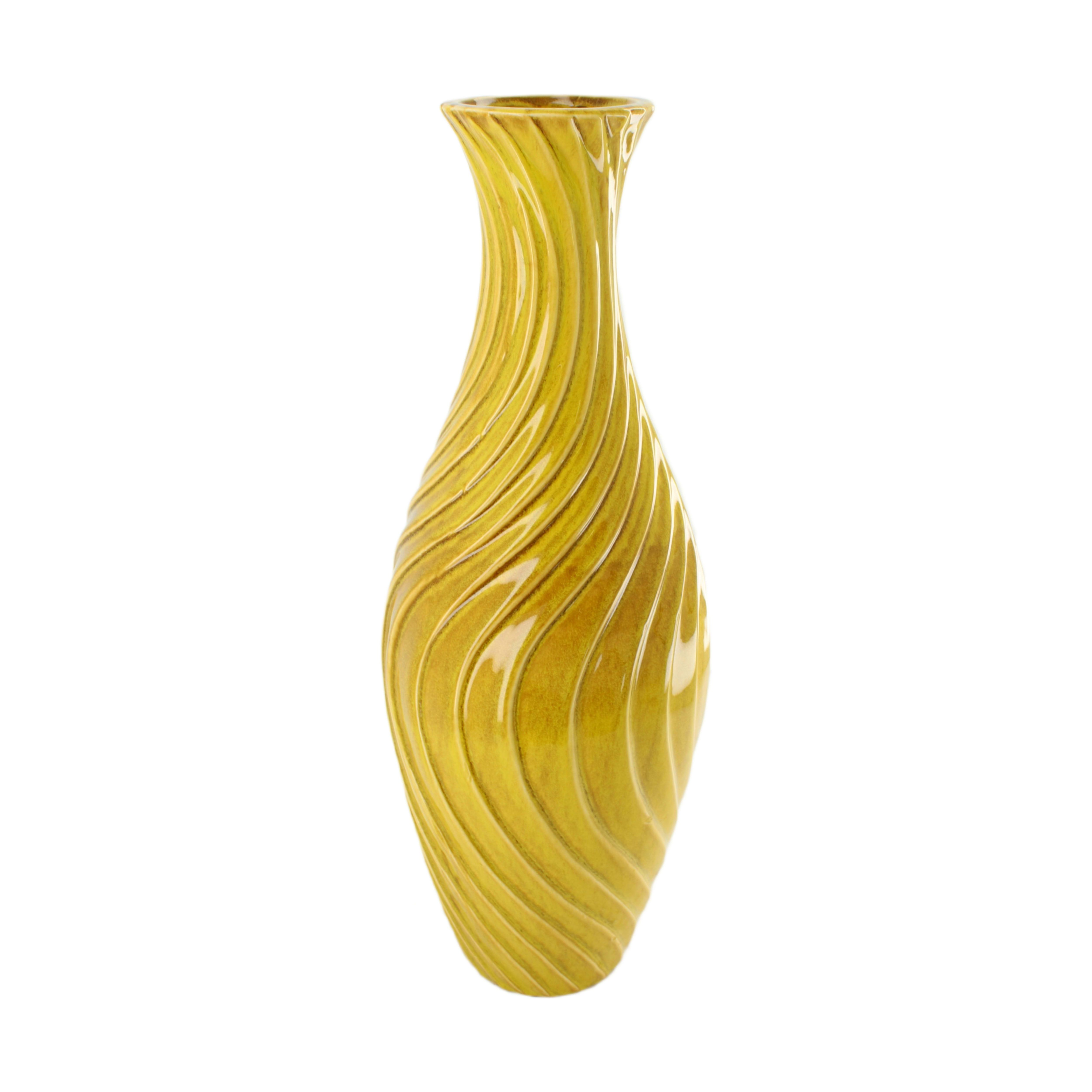 Decofinder Vase Keramik,, Dunkelgelb  | Schubiger Möbel
