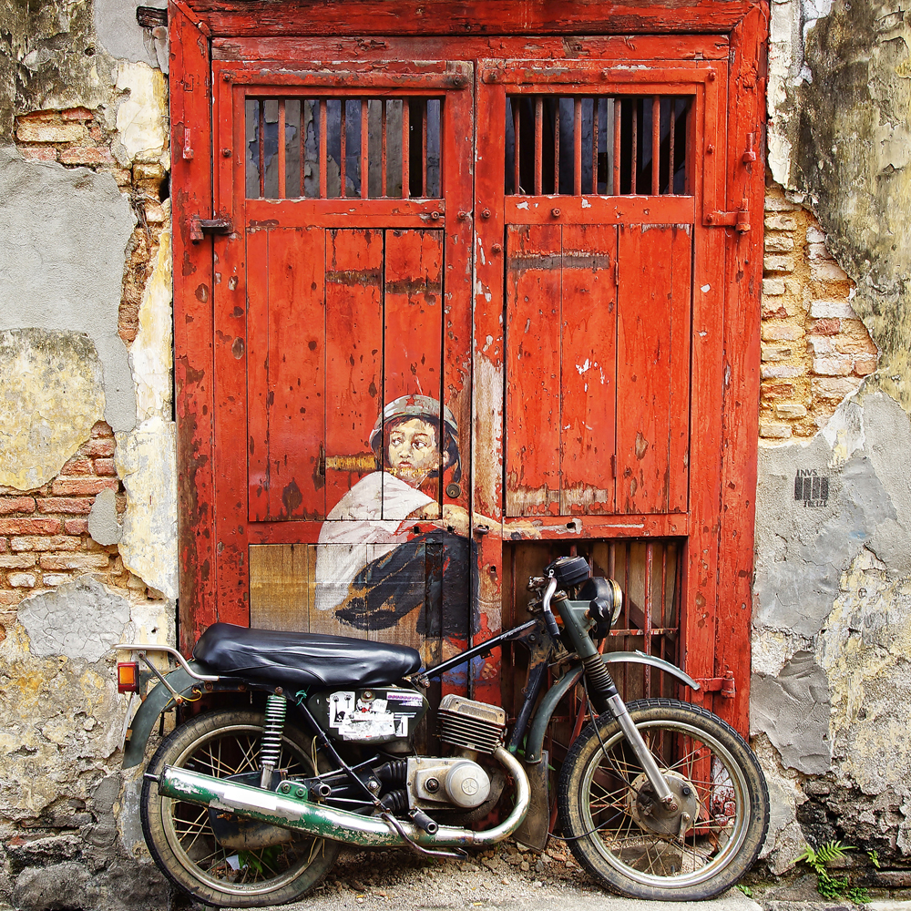 Alubild Street Art mit Moped image LAND