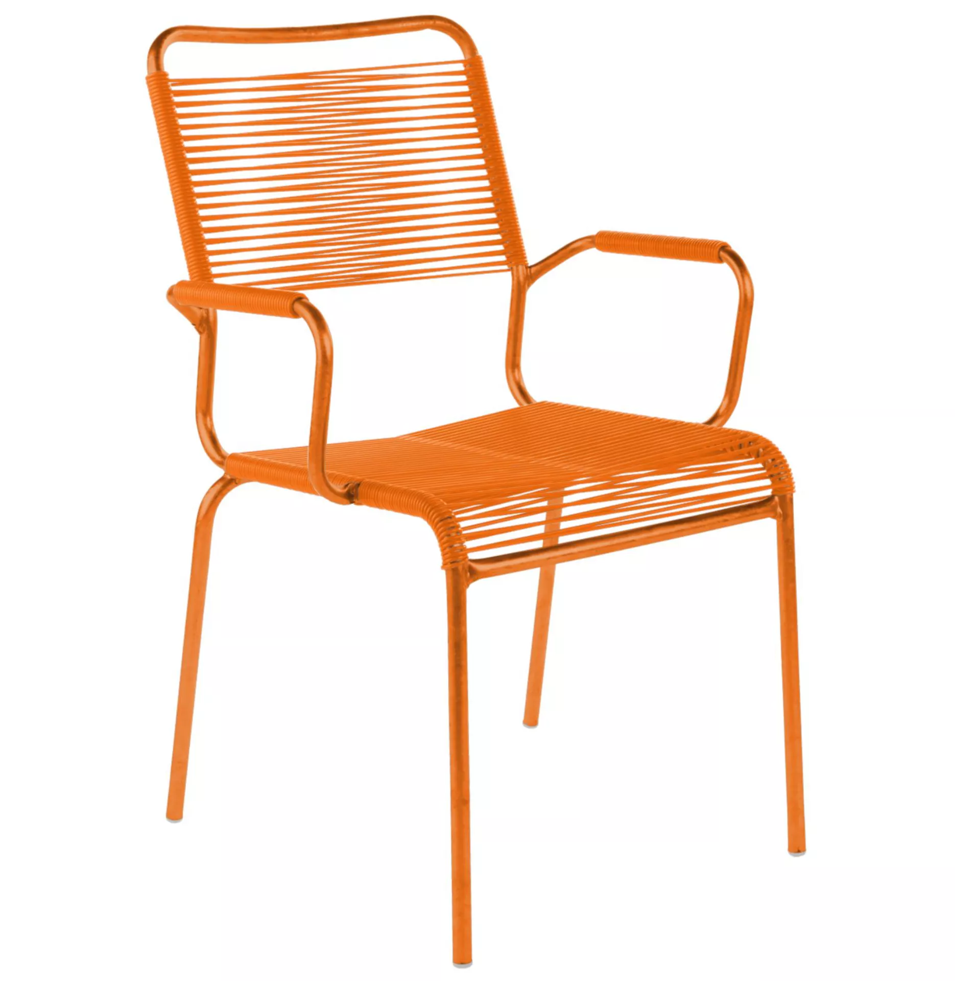 Spaghetti-Stuhl Rigi mit Armlehnen Schaffner / Farbe: Orange