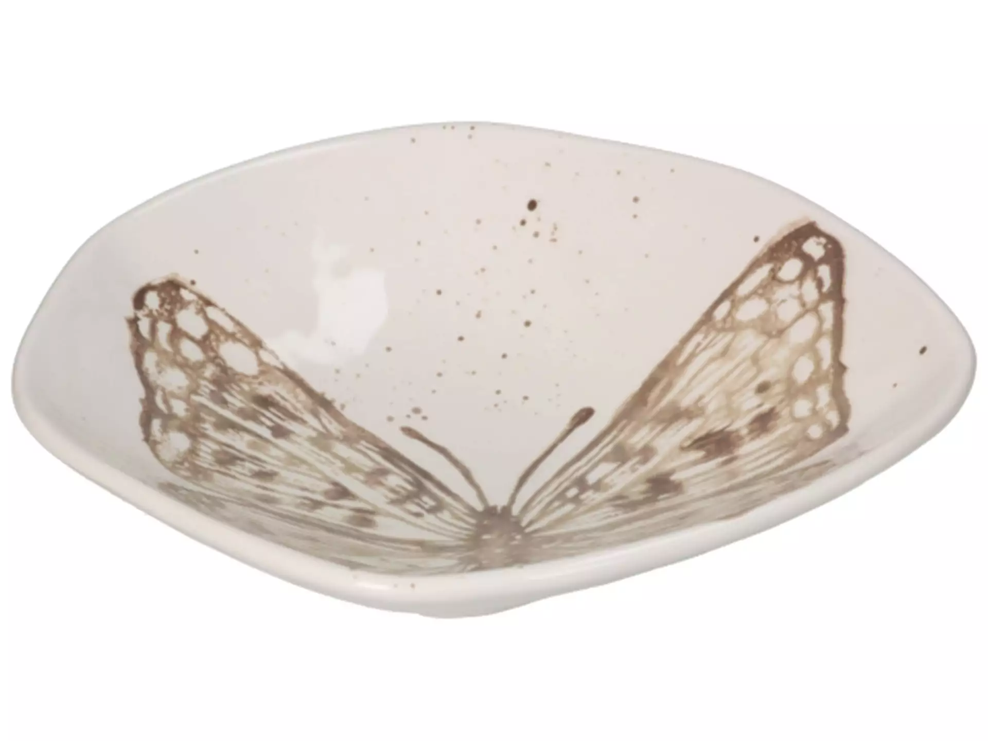 Schale Schmetterling, Keramik H: 5 cm Kersten / Farbe: Grau Weiss
