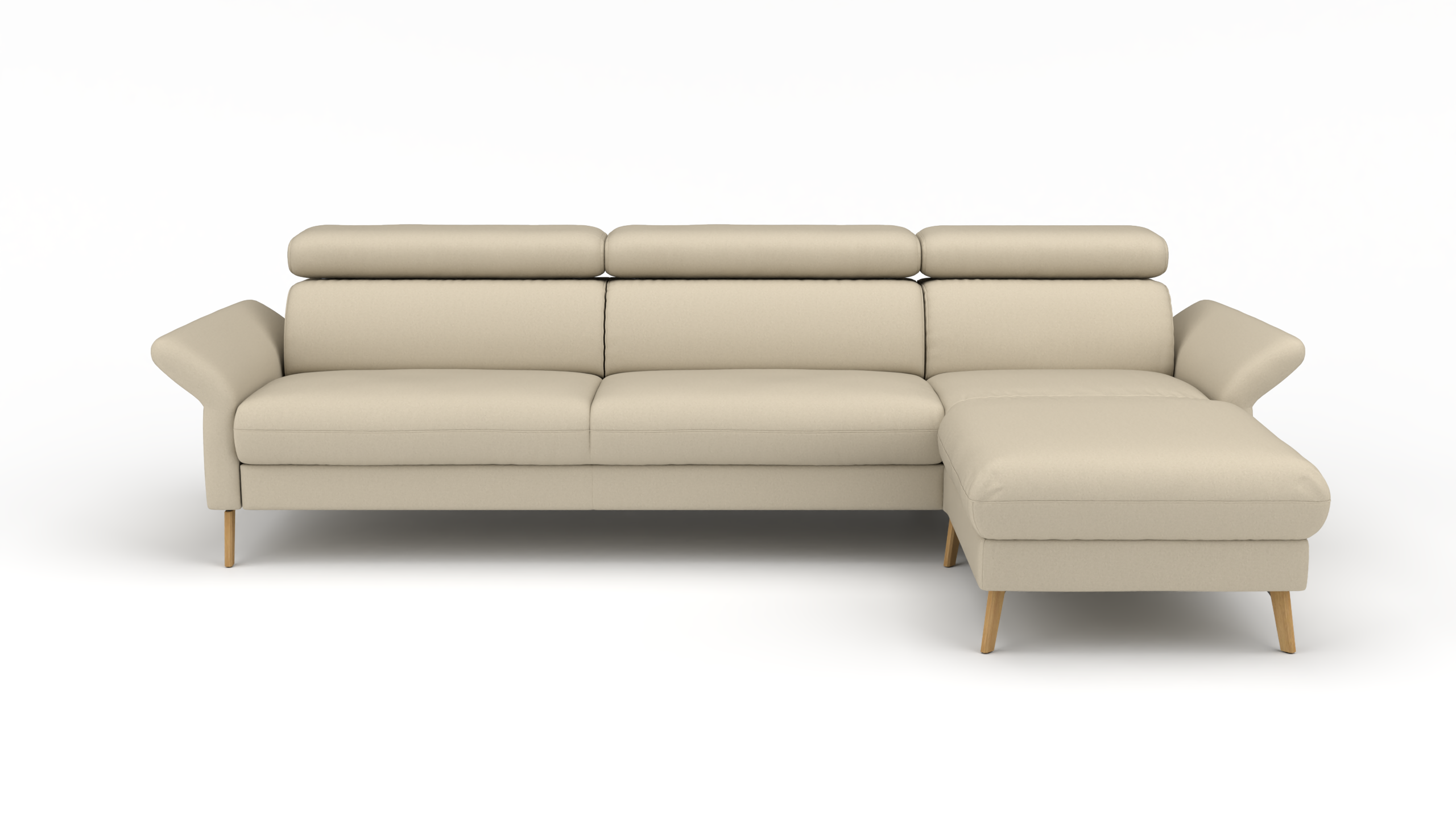 Ecksofa Mars - Lounge Rechts UrbanDesign / Farbe: Beige / Bezugsmaterial: Stoff