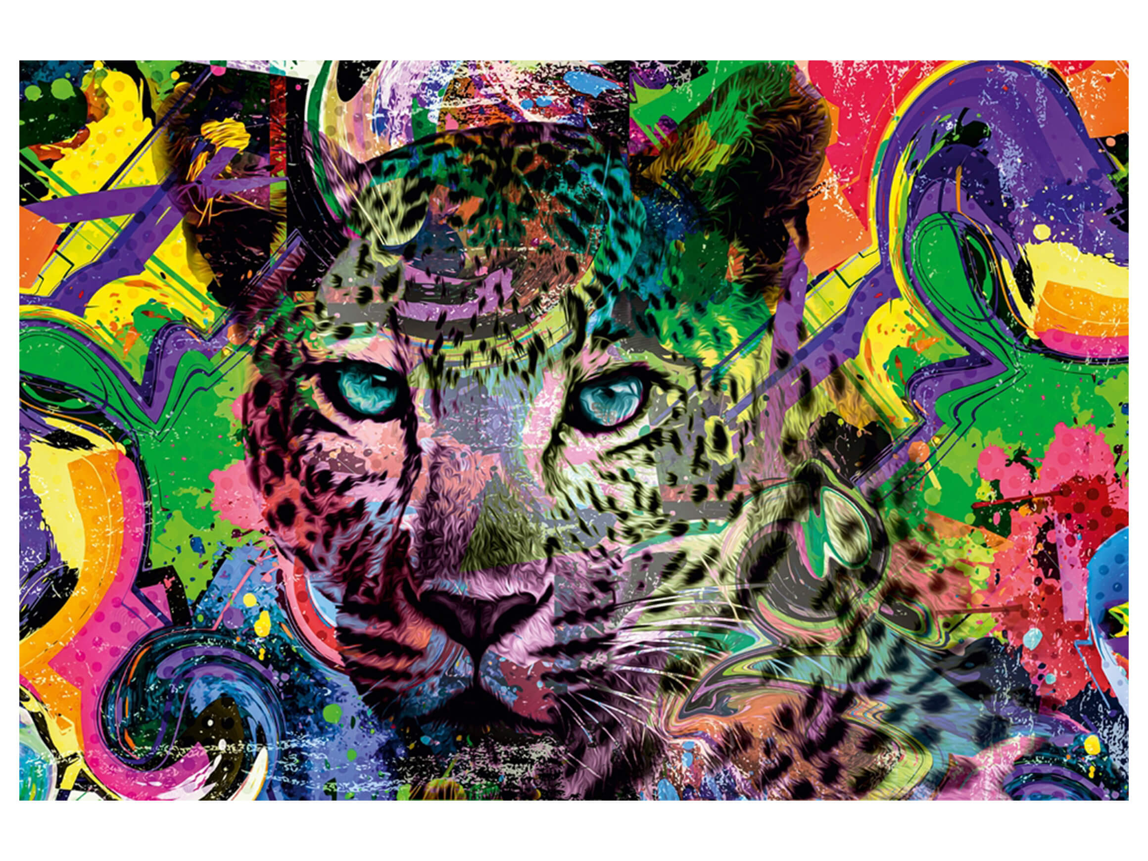 Digitaldruck auf Glas Pop Art Leopard image LAND