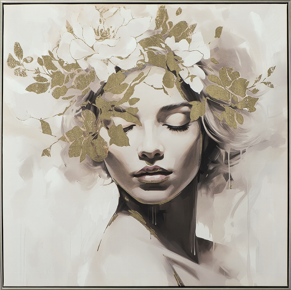 Bild Gold Flowered Beauty 2 image LAND / Grösse: 82 x 82 cm