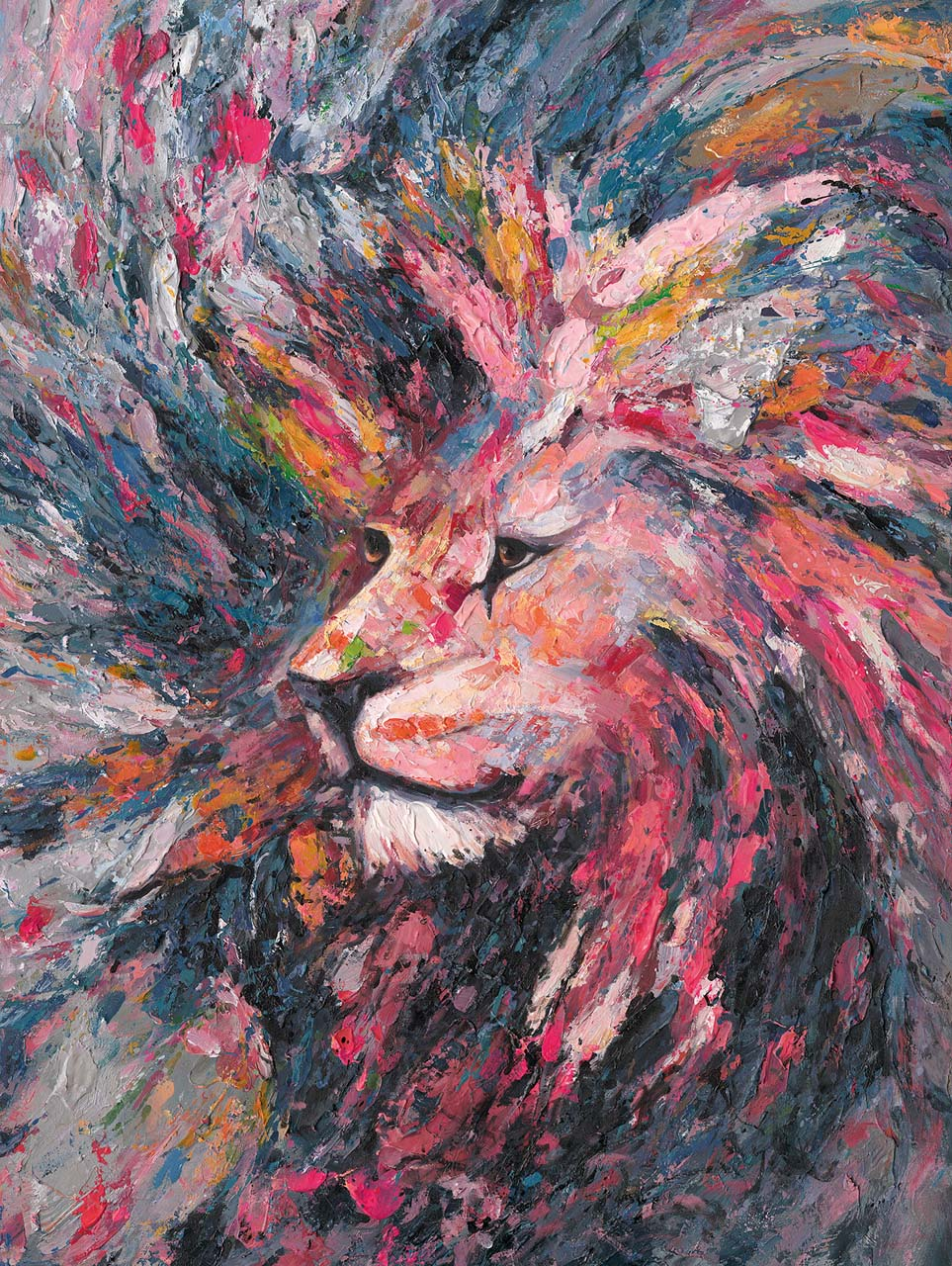 Gemälde-Abstract Lion-image LAND