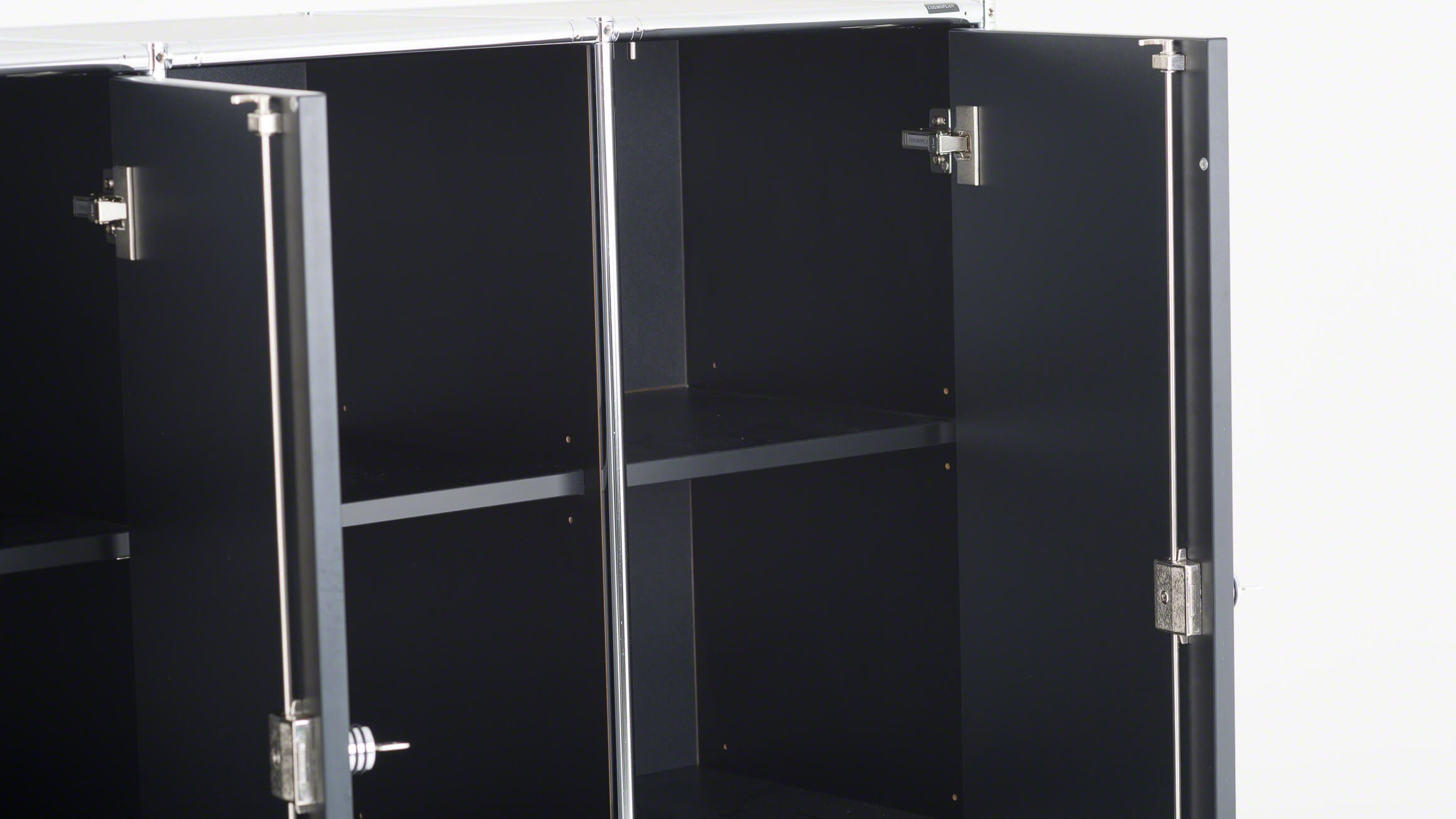 Sideboard Cosmic Object, Schwarz, Chrom Glanz, b 160 cm