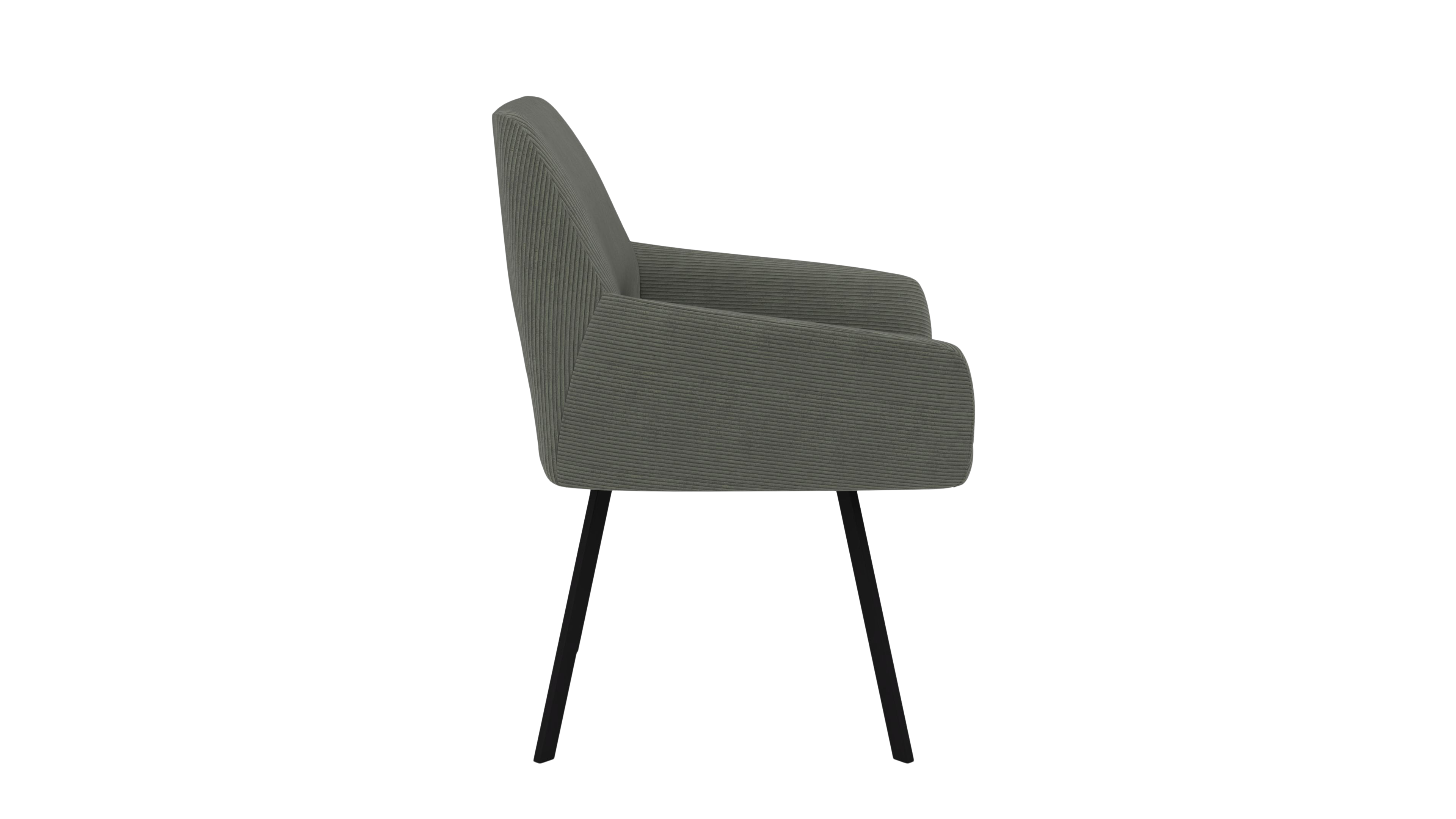 Stuhl Vega - von UrbanDesign | Drehfunktion, Fuss schwarz matt, Stoff forest