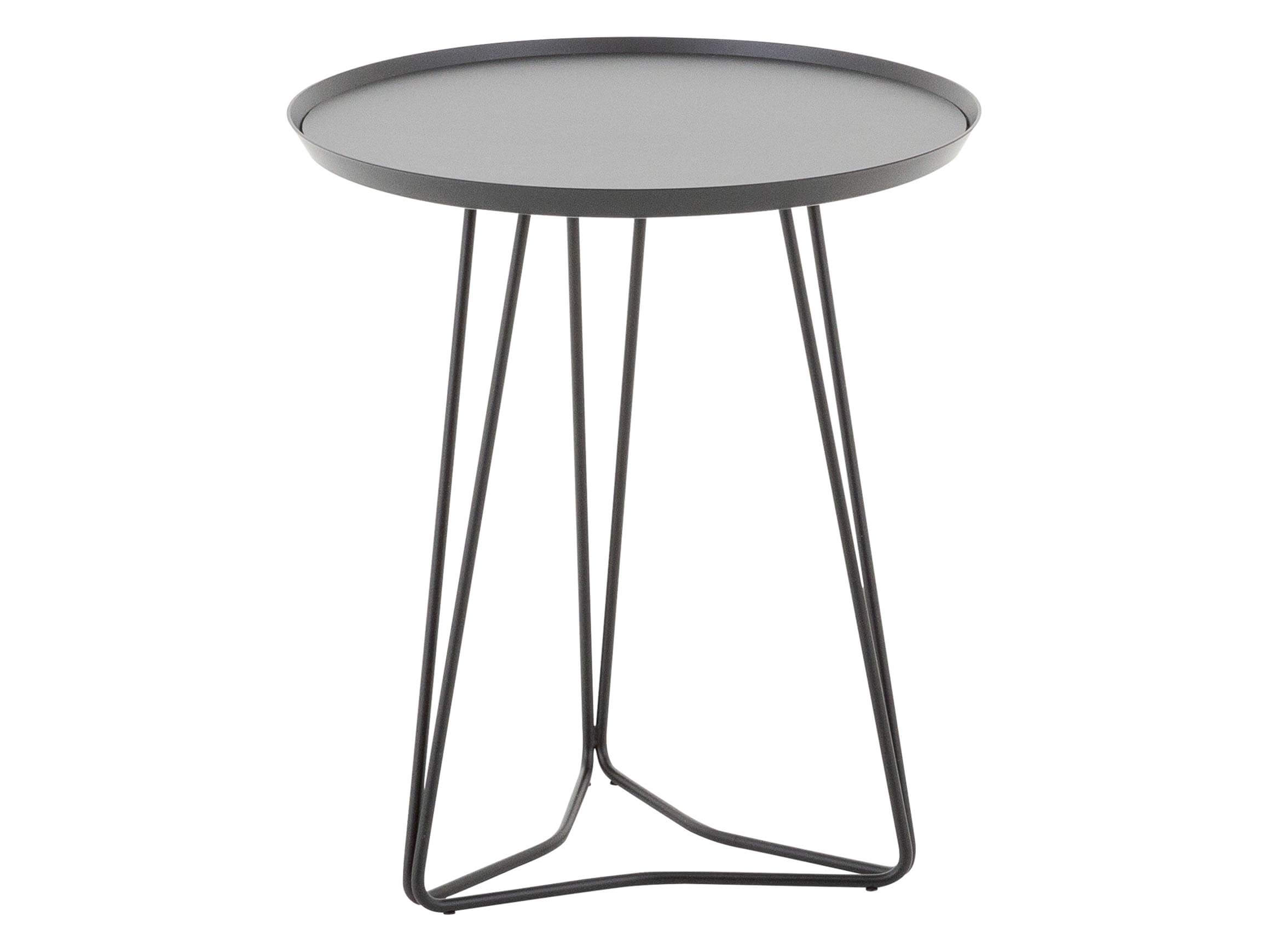 Beistelltisch Stellato Aus Leder / Farbe: Black/ h: 55 cm