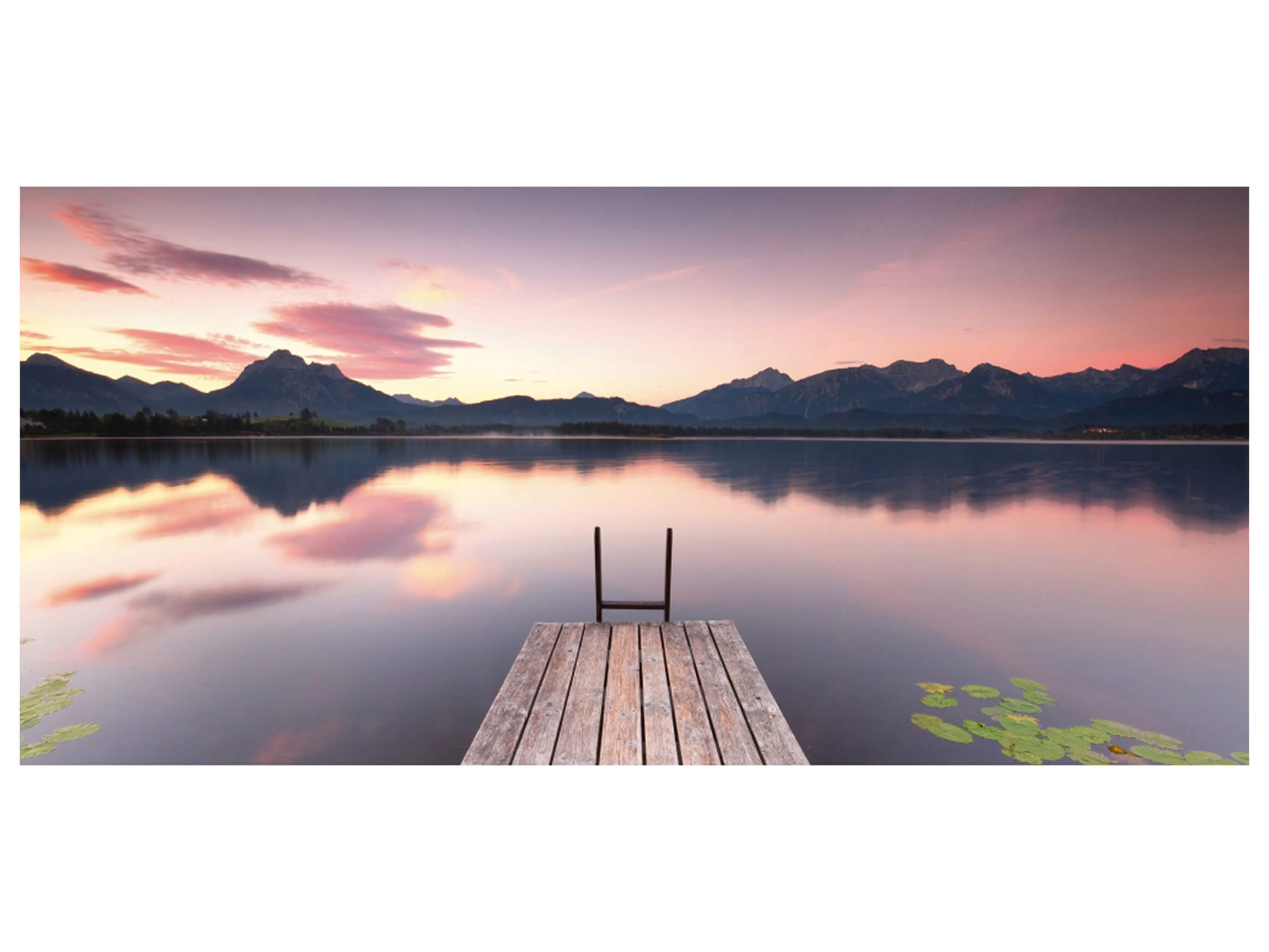 Digitaldruck auf Glas Steg in Der Abenddämmerung image LAND