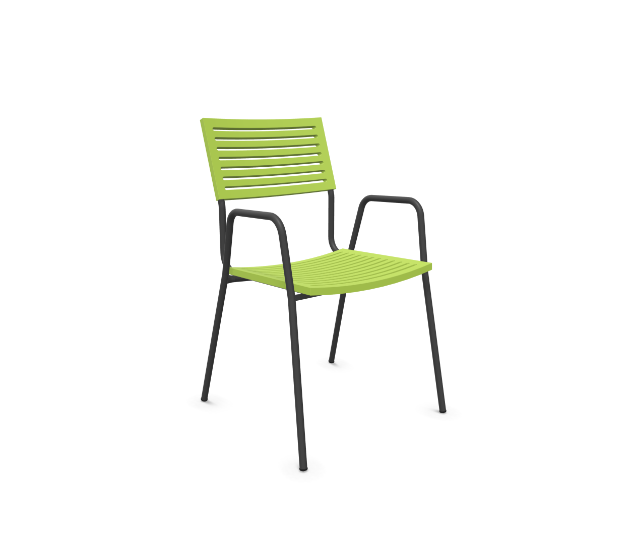 Chaise de jardin Lamello avec dossier de Schaffner / Couleur : vert / Dimensions : 56 x 59 cm