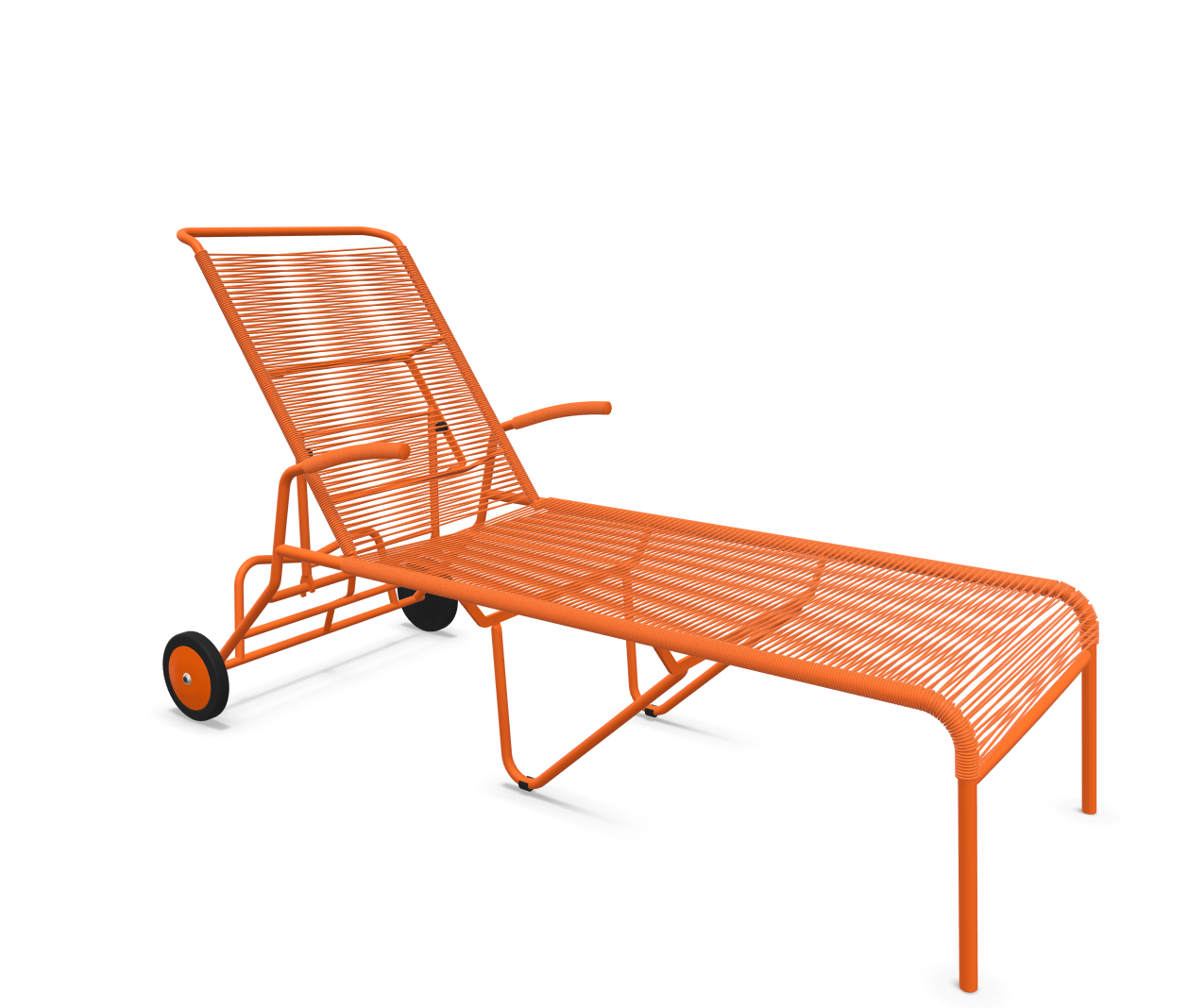 Rollenliege Spaghetti Säntis von Schaffner / Farbe: Orange / Grösse: 78 x 206 cm
