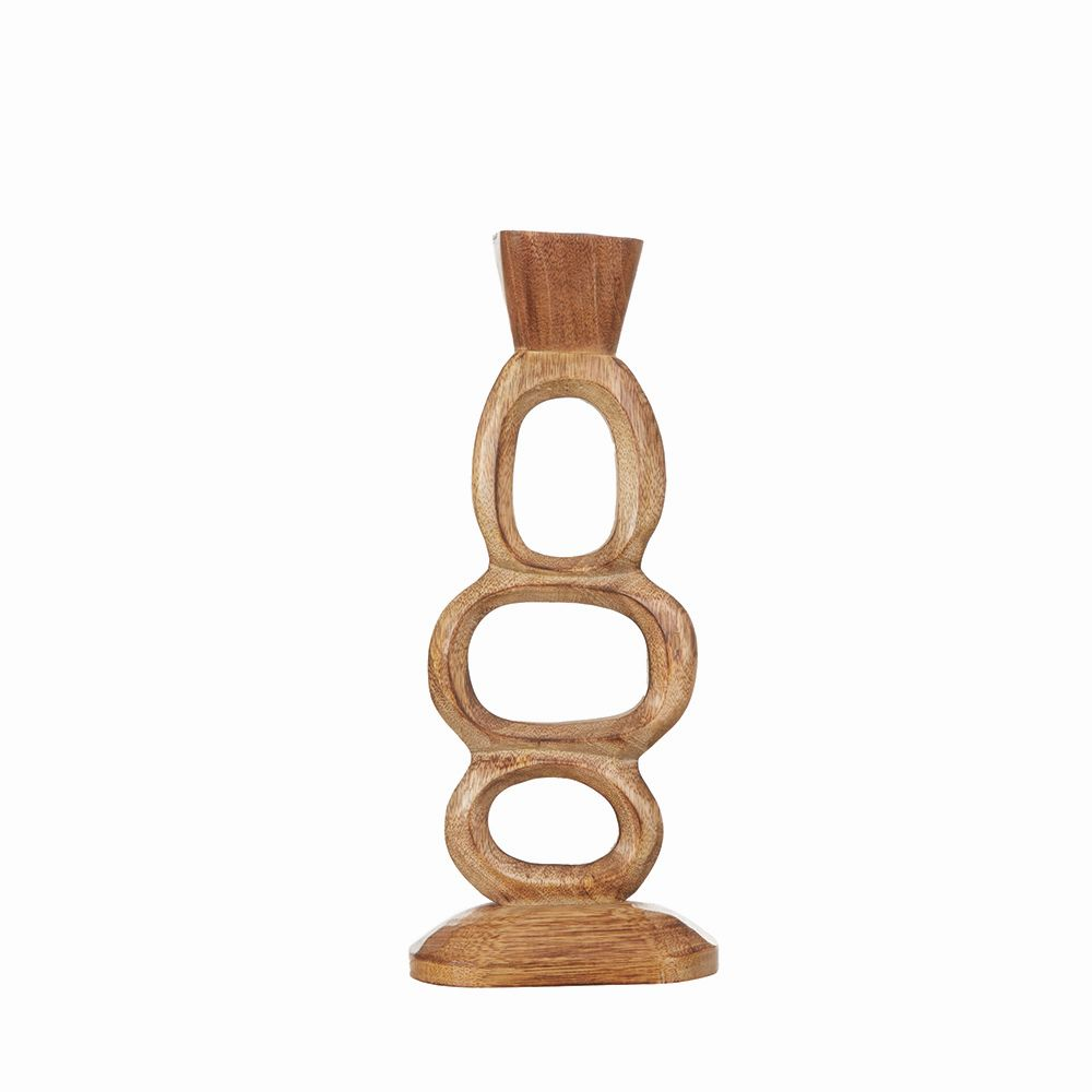 Dama candle holder, mango wood Decofinder
