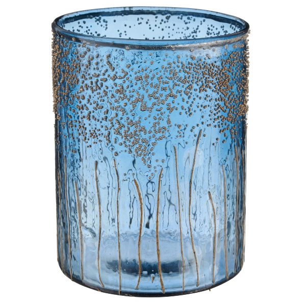 Gasper Windlicht Glas, Royalblau  | Schubiger Möbel