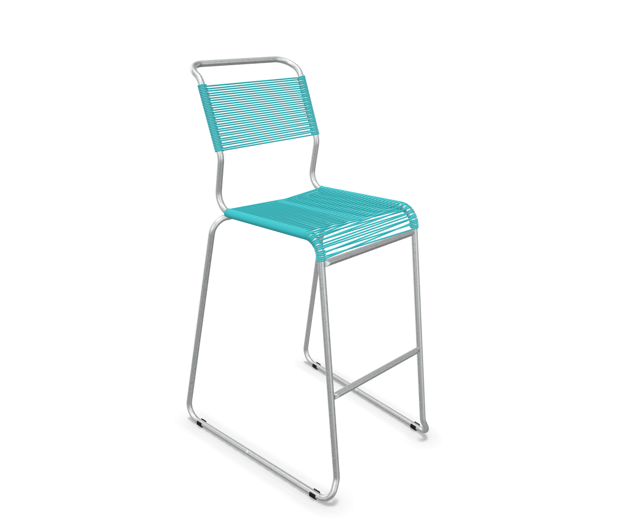 Schaffner Spaghetti-Barstuhl Säntis Feuerverzinkt m. Kufen Blau | Schubiger Möbel