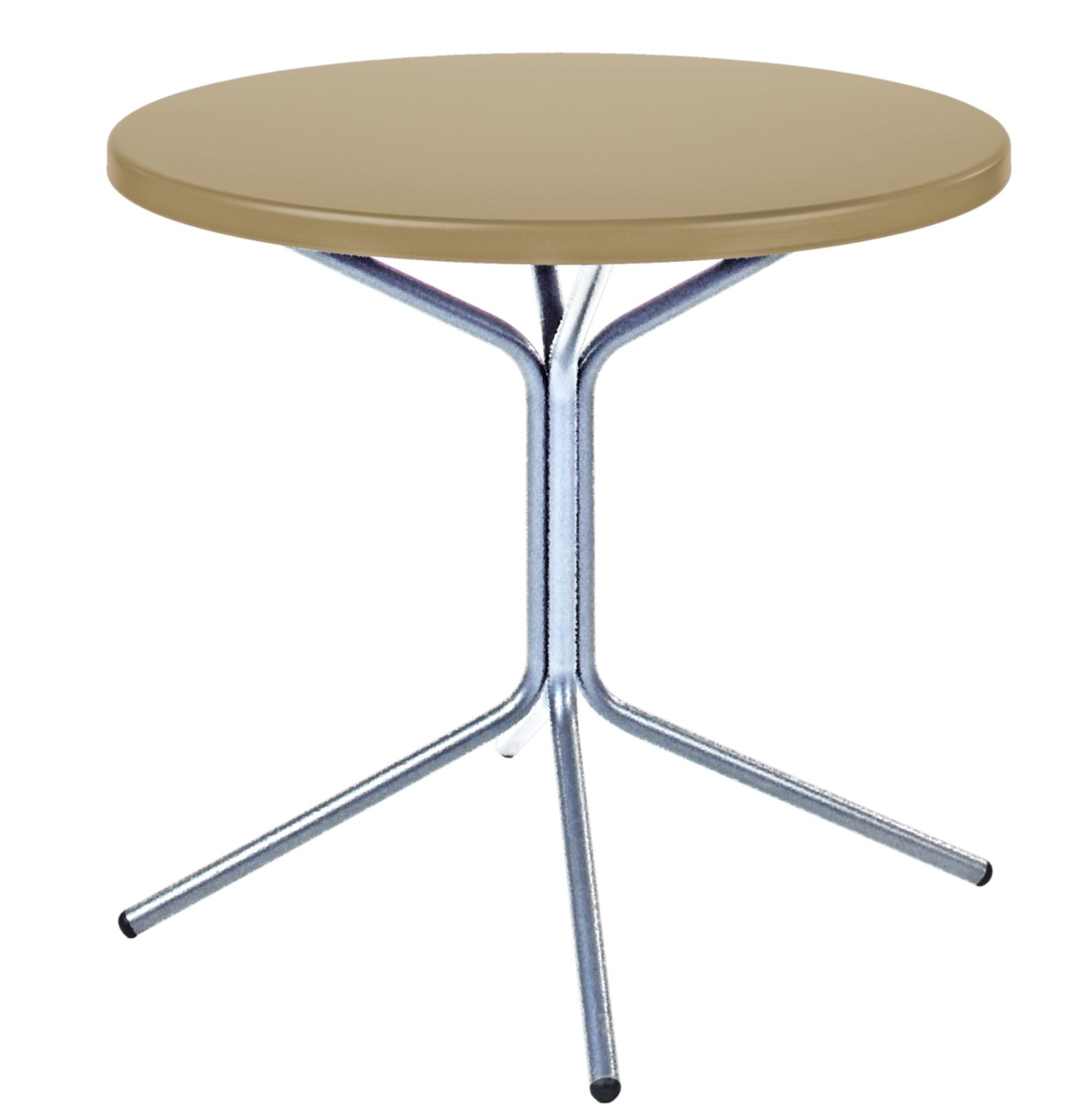 Metall-Bistrotisch Pix Rund Feuerverzinkt von Schaffner / Farbe: Pastellbraun / DxH: 60 x 72 cm
