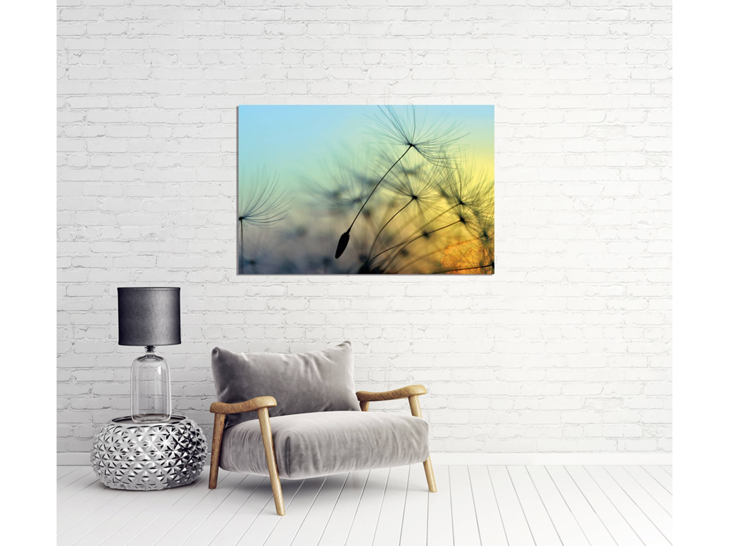 Digitaldruck auf Acrylglas Pusteblume 1 image LAND / Grösse: 150 x 100 cm