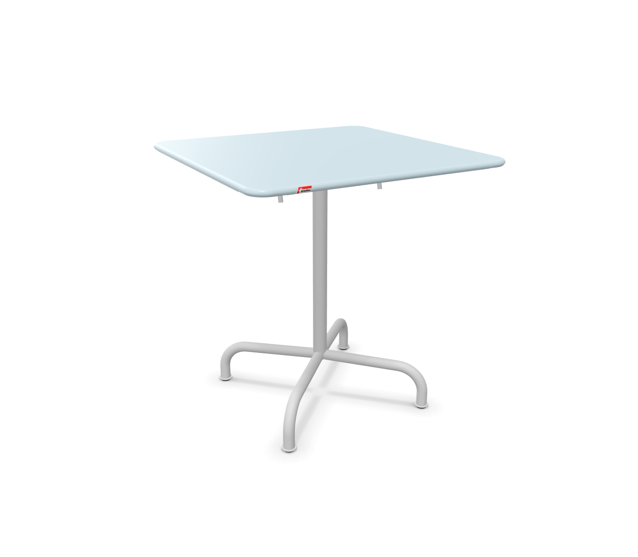 Metall-Tisch Rigi Quadratisch von Schaffner / Farbe: Pastellblau / Grösse: 70 x 70 cm