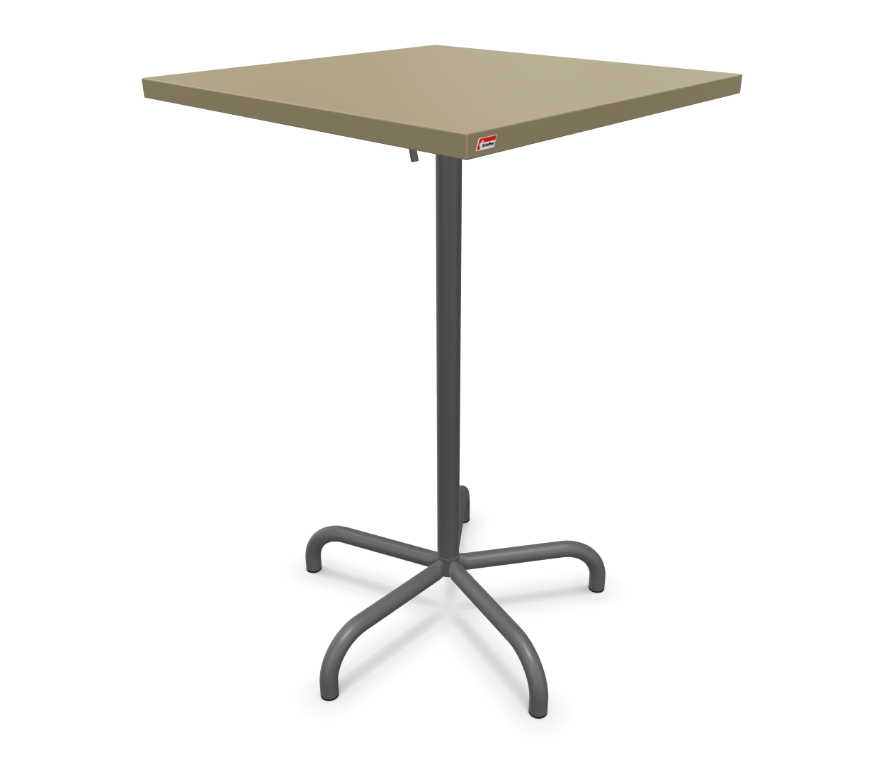 Table haute en métal Säntis Quadratisch de Schaffner / Couleur : Champagne / Dimensions : 70 x 70 cm