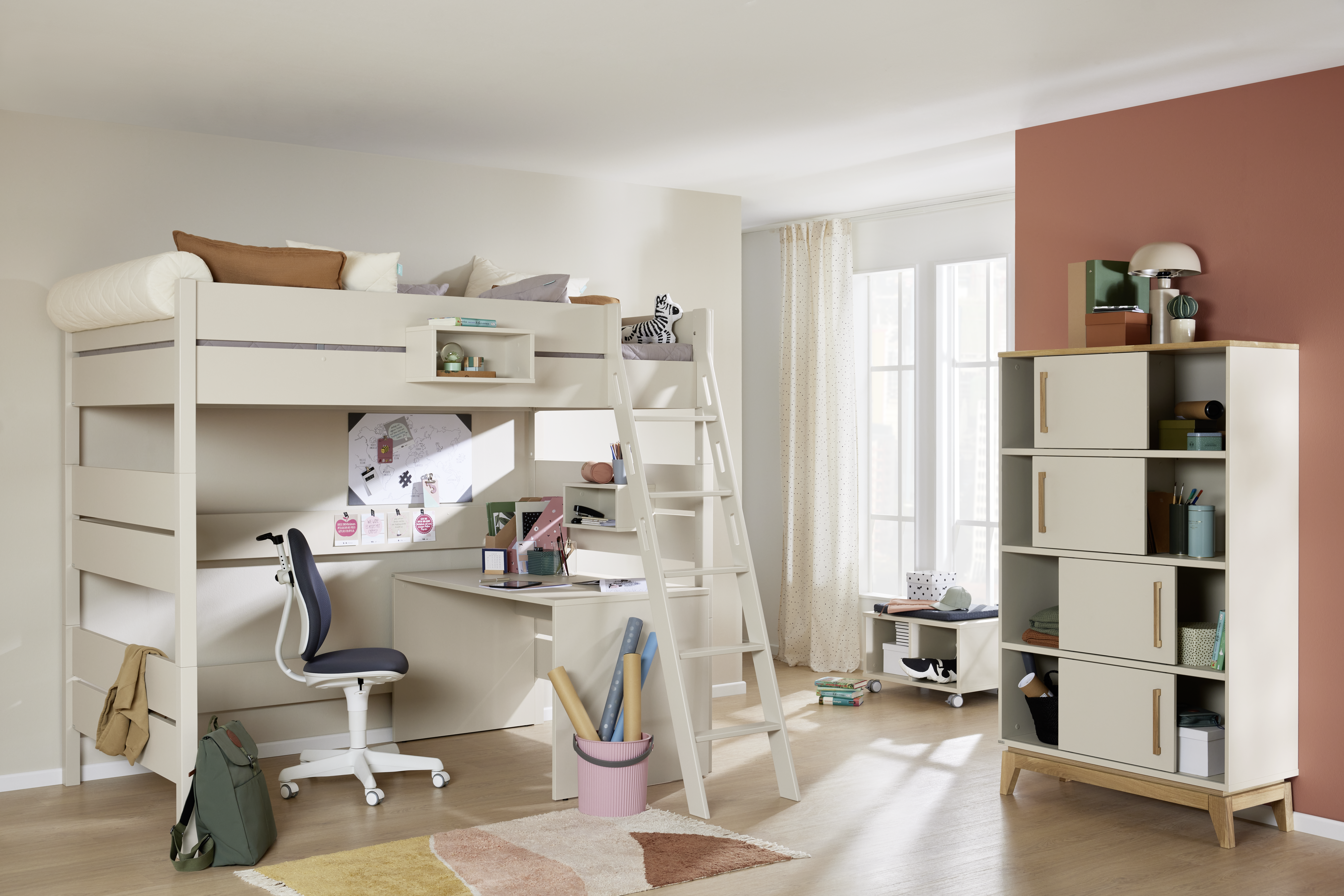 Hochbett Tiago von Paidi / Farbe: Cashmere Beige / Grösse: 106 x 210 cm