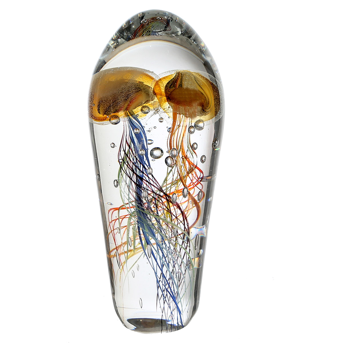 Paperweight jellyfish glass gold H: 25 cm Gilde