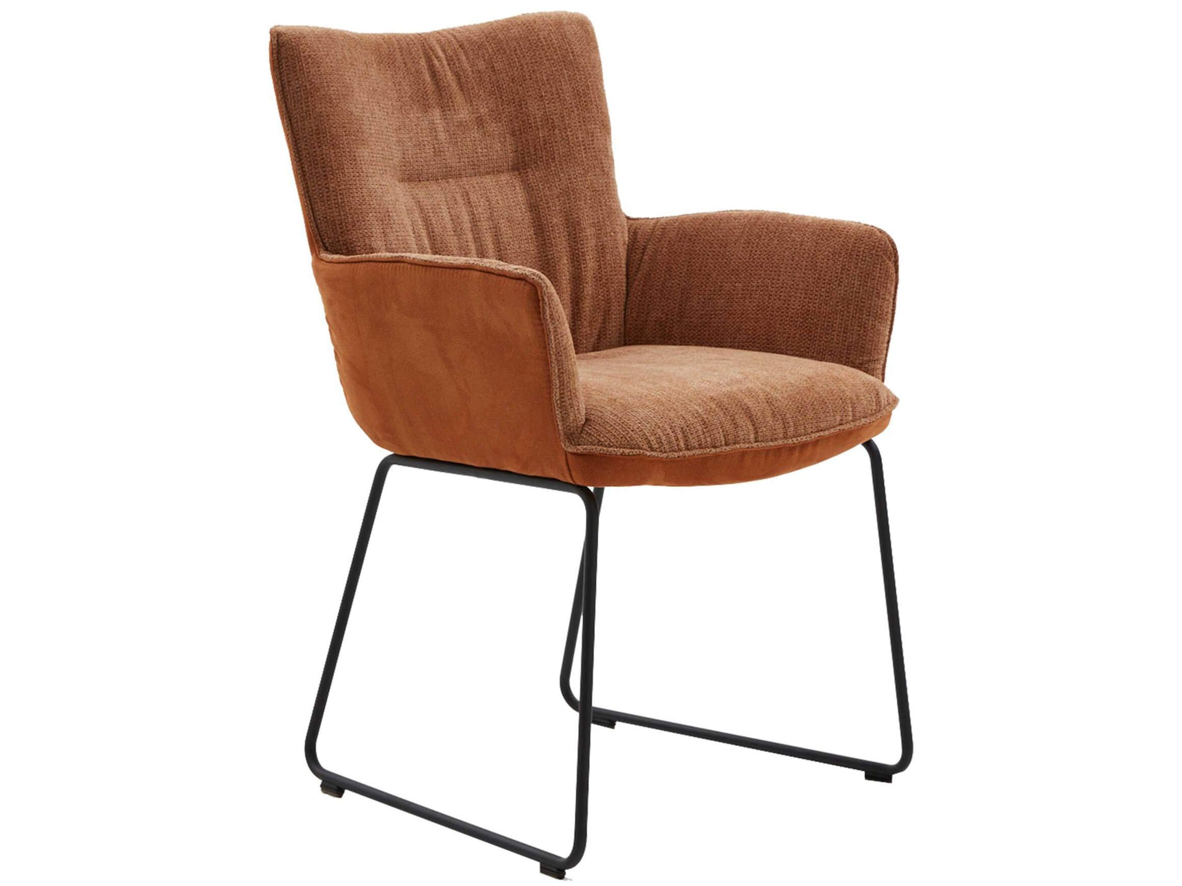 Armlehnstuhl Pancho Kufengestell Niehoff / Farbe: Cognac / Bezugsmaterial: Microfaser Stoff