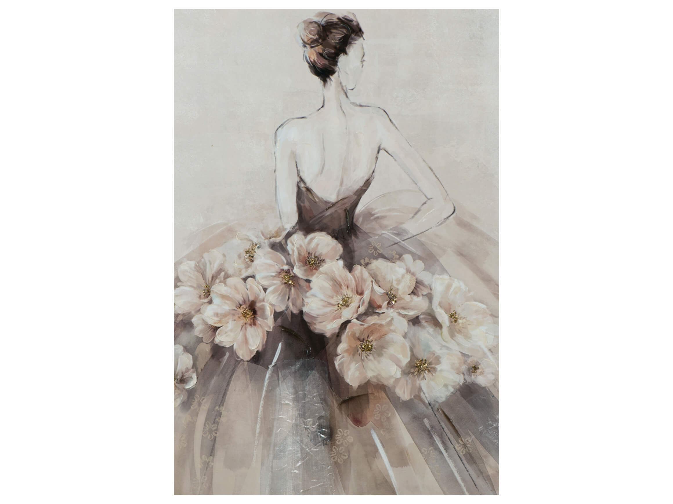 Bild mir Rahmen Dame im Ballkleid mit Blumen image LAND