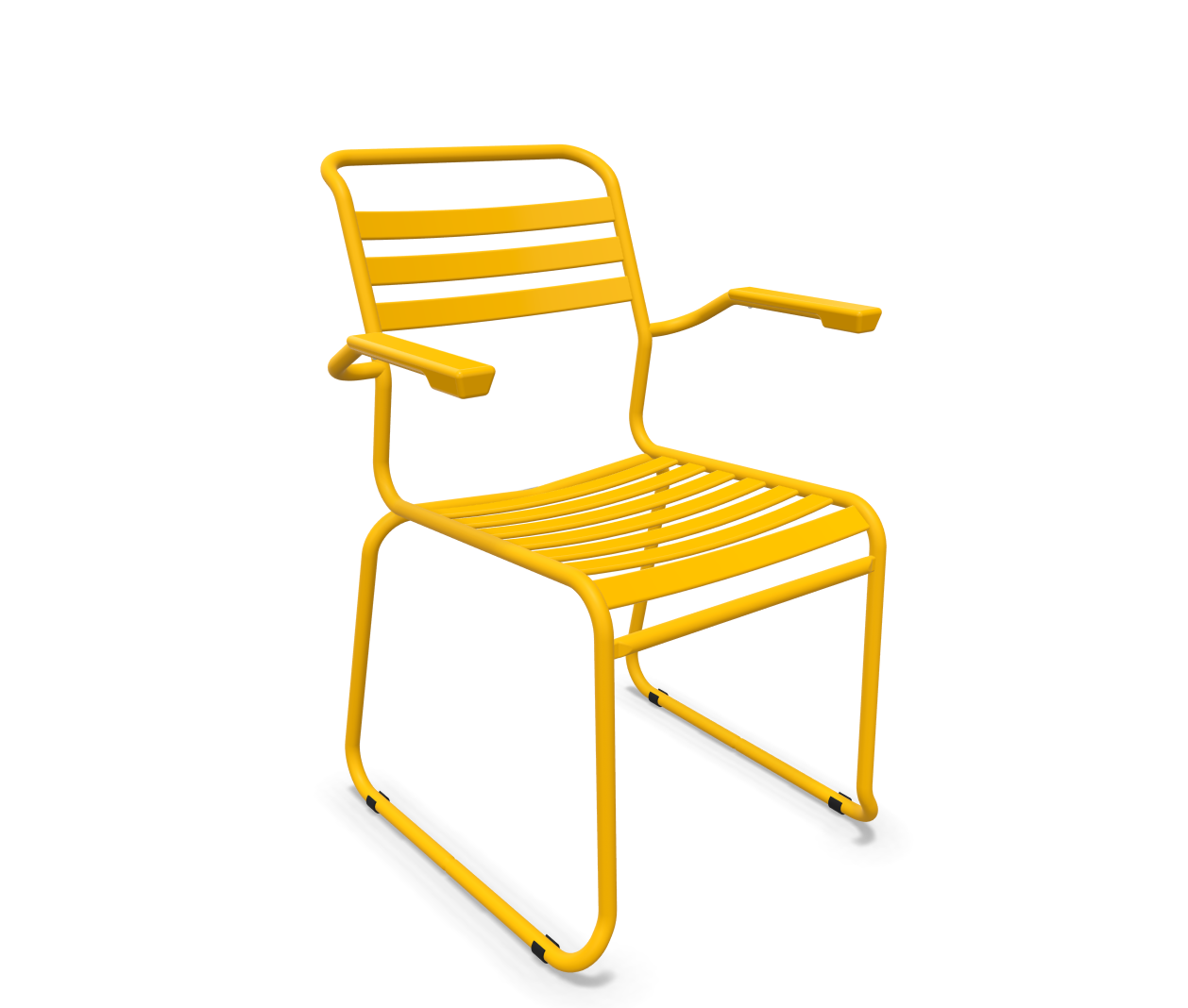 Schaffner Kufen-Lättli-Stuhl Säntis mit Lehne Gelb | Schubiger Möbel