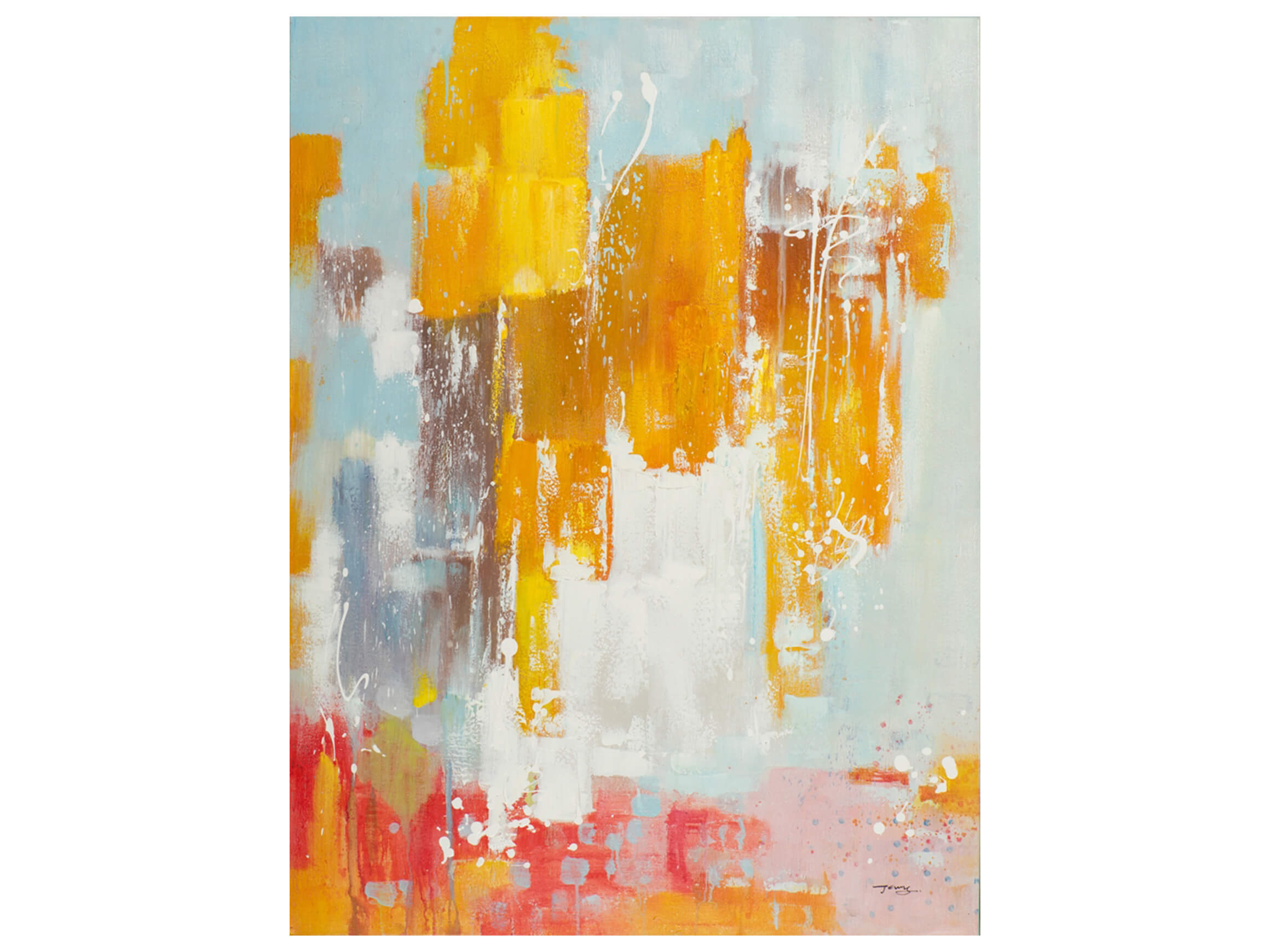 Bild Abstrake Kompostion in Sonnengelb image LAND / Grösse: 120 x 90 cm