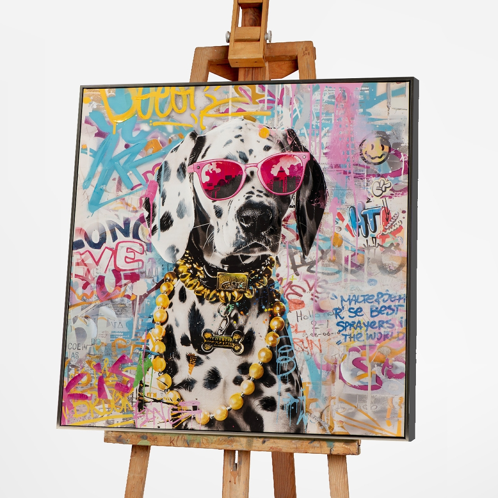 Bild Make Your Life Pink Dalmatian! image LAND / Grösse: 80 x 80 cm