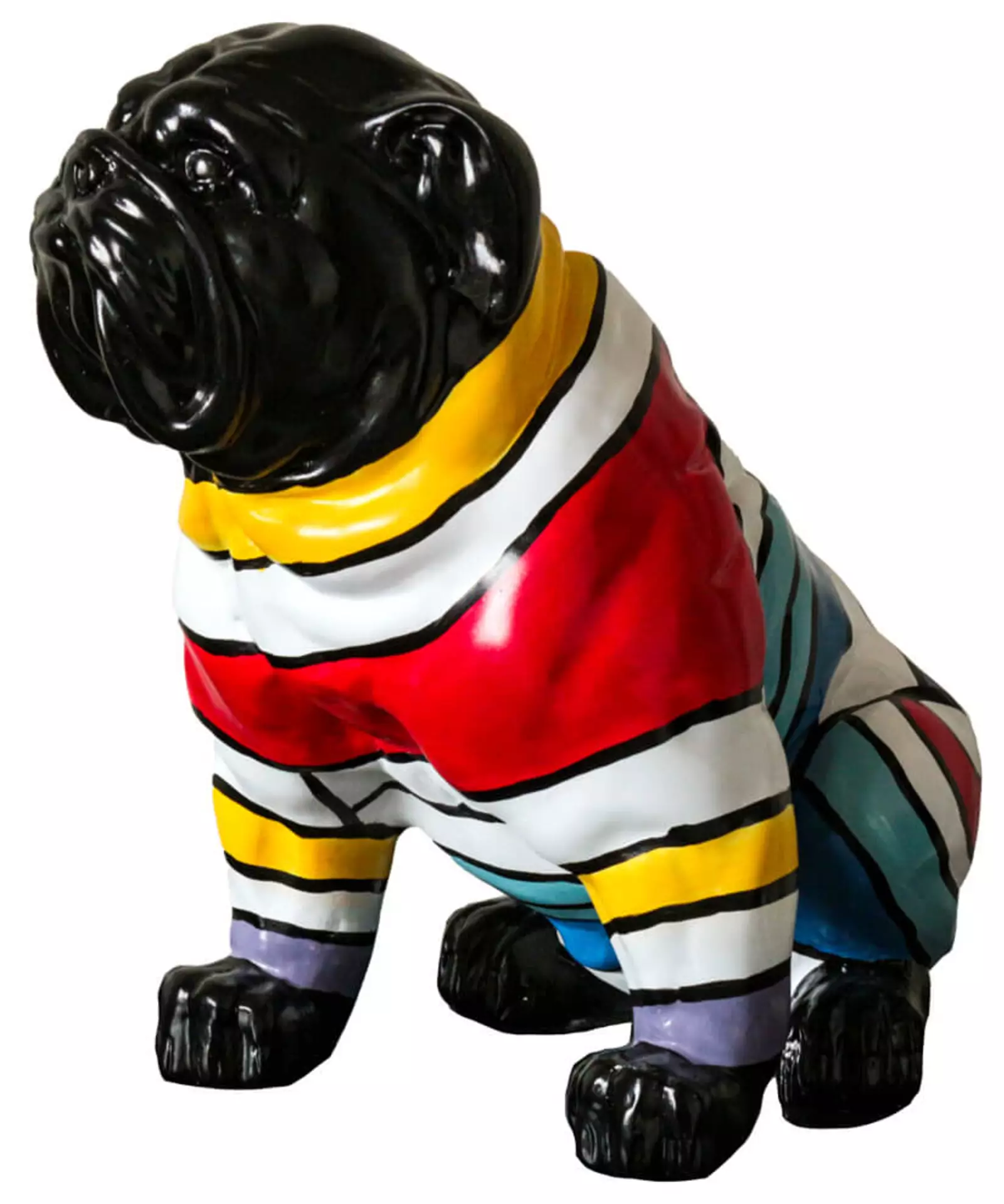 Skulptur Sitzende Bulldogge mit Pulli image LAND