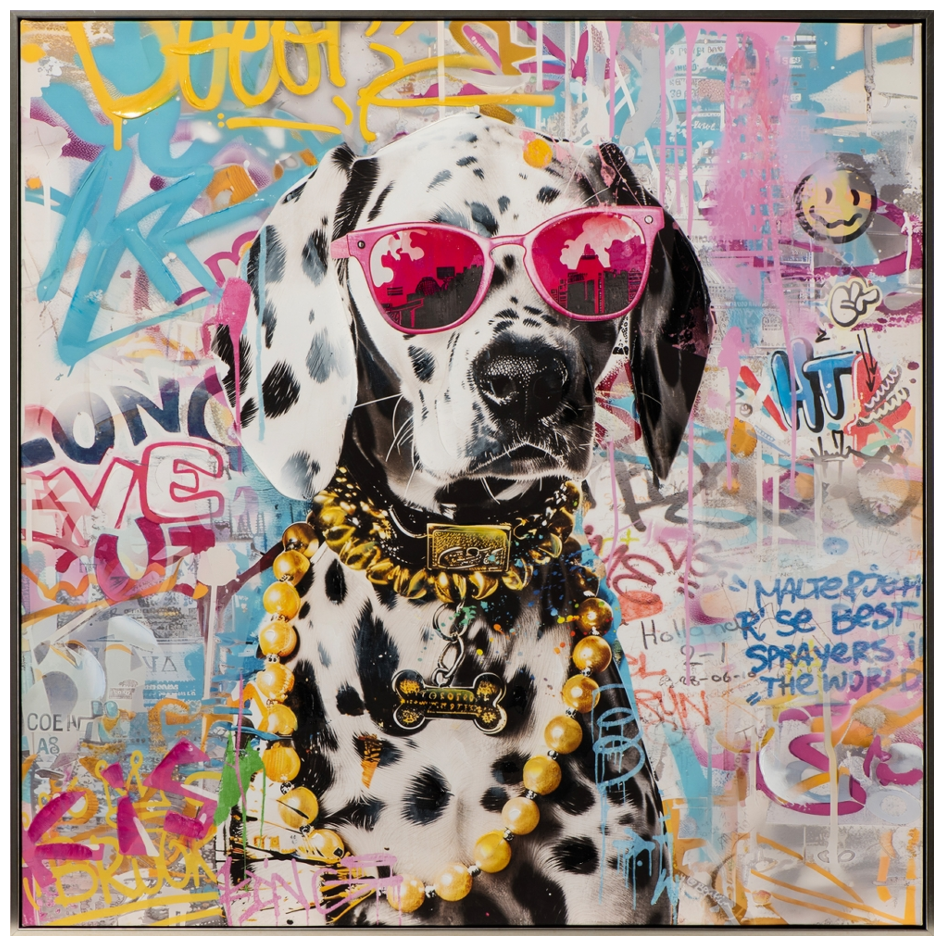 Bild Make Your Life Pink Dalmatian! image LAND / Grösse: 80 x 80 cm Bild Make Your Life Pink Dalmatian! image LAND / Grösse: 80 x 80 cm