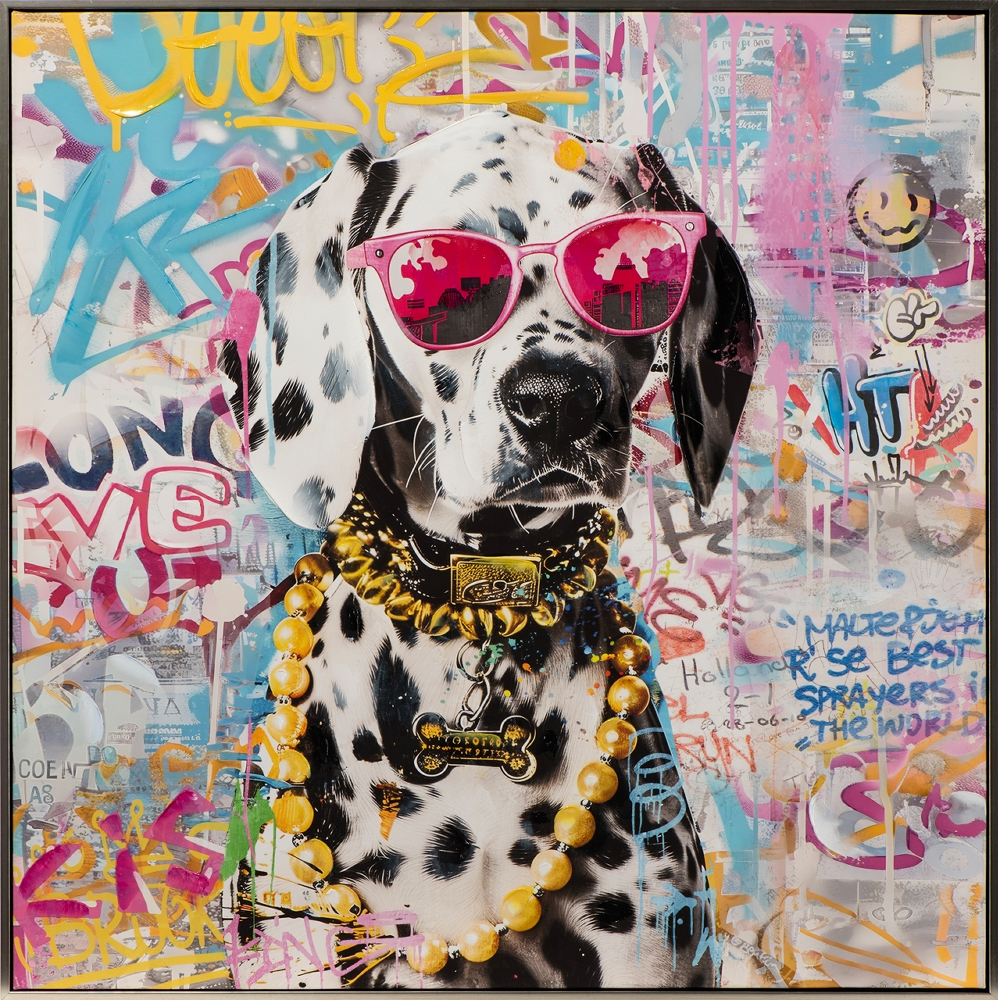 Bild Make Your Life Pink Dalmatian! image LAND / Grösse: 80 x 80 cm