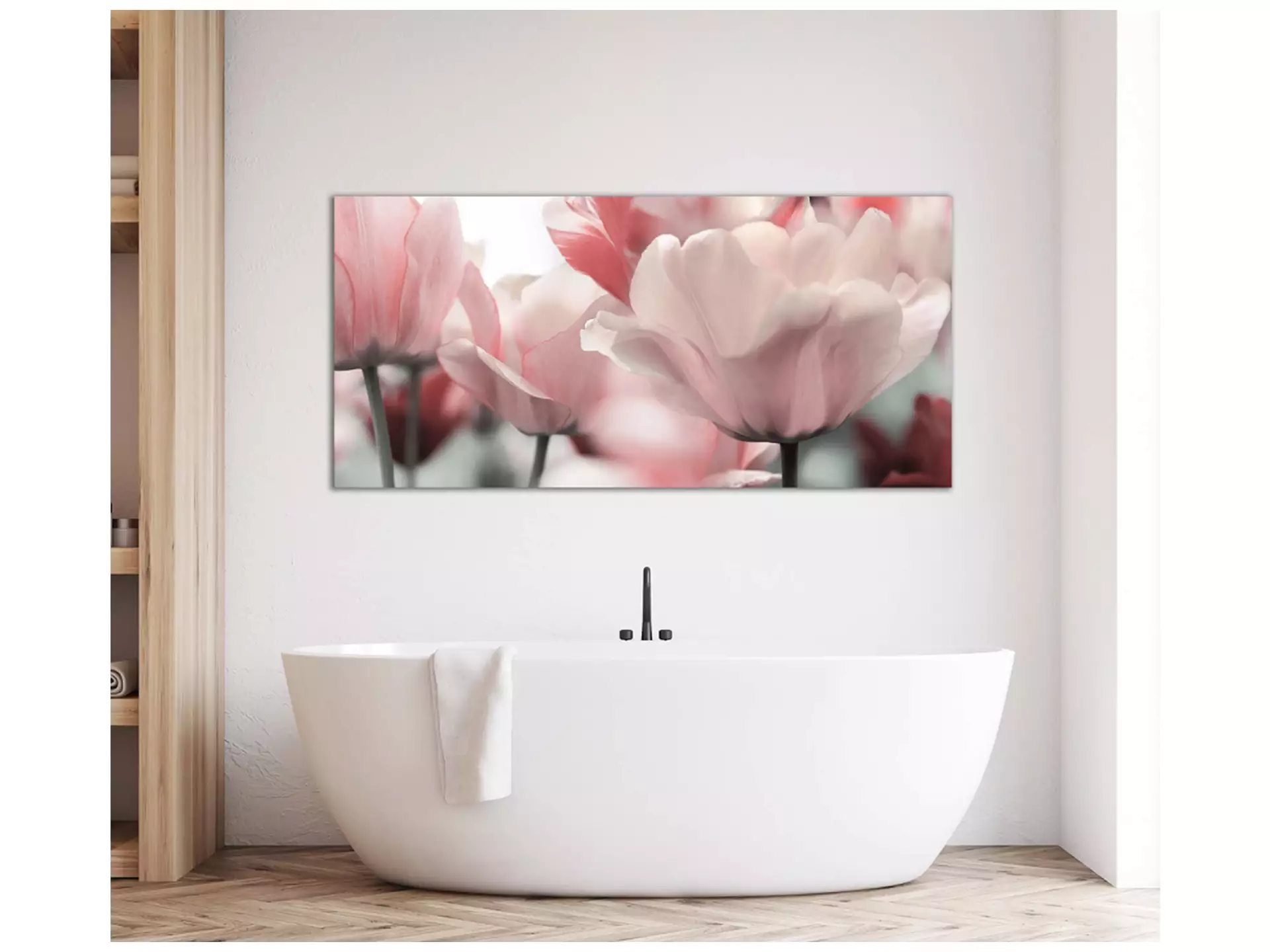 Digitaldruck auf Acrylglas Blüten in Rose image LAND / Grösse: 140 x 66 cm
