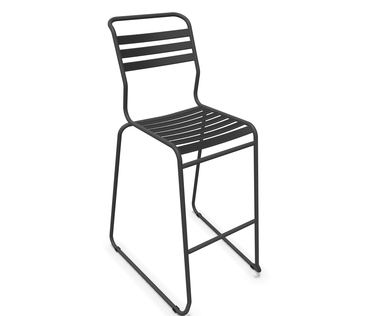 Schaffner Bar-Kufen-Lättlistuhl Säntis Grau | Schubiger Möbel