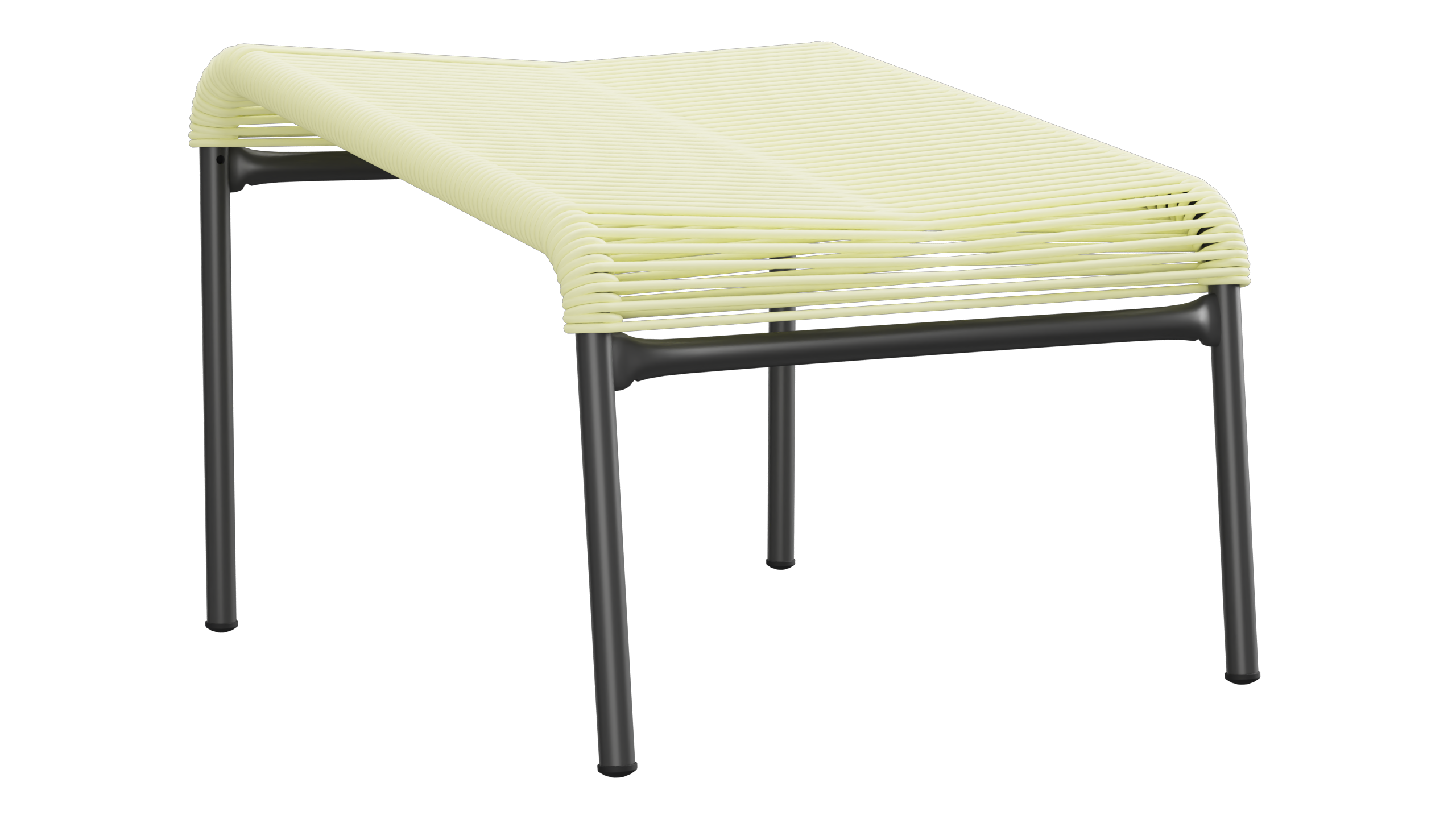 Spaghetti-Fuss-Hocker Säntis von Schaffner / Farbe: Buchsbaumgelb