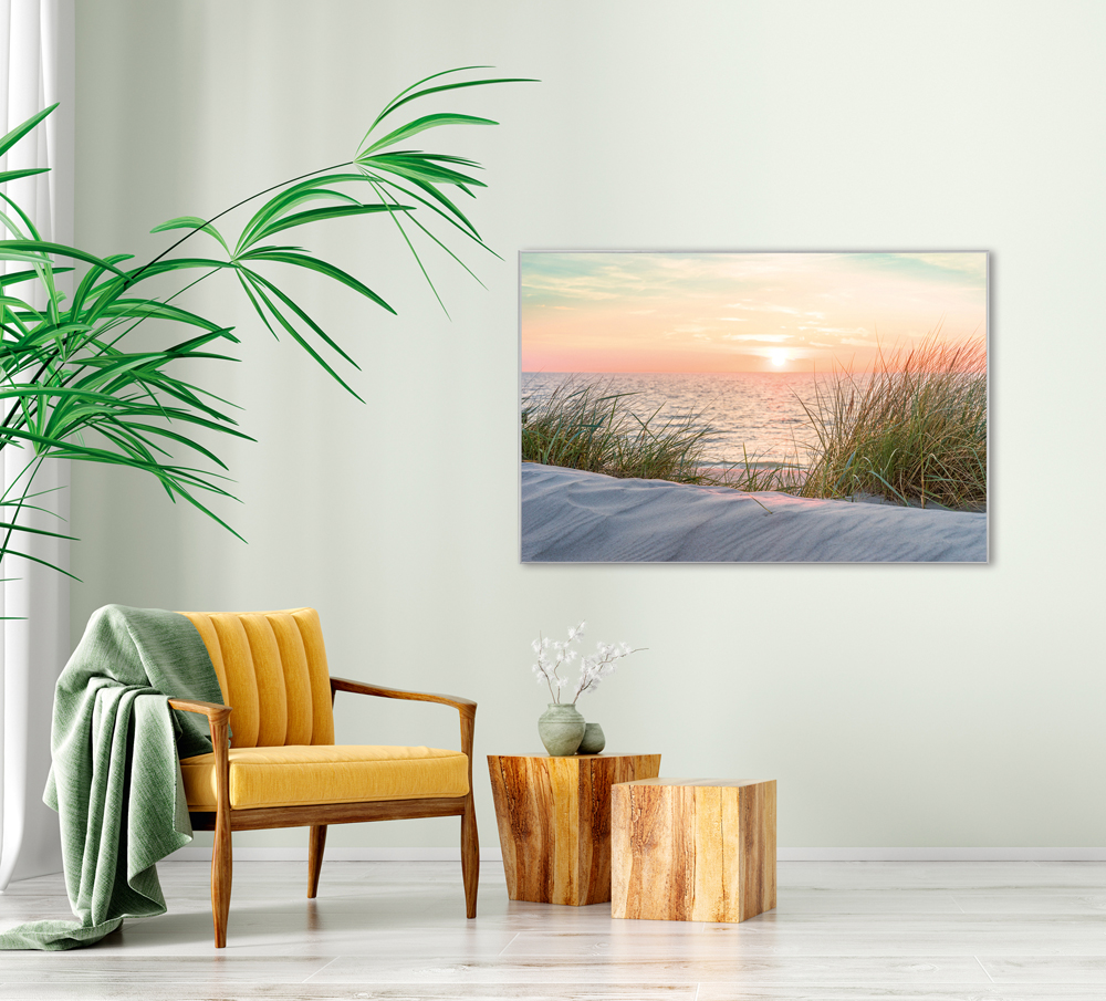 Bild mit Rahmen-Sonnenuntergang am Strand 1-image LAND