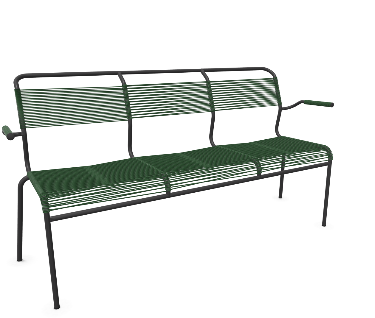 Schaffner Spaghetti-3er-Bank Säntis mit Lehne Grün | Schubiger Möbel