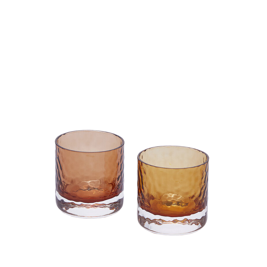 Photophore Flicker Acc. Marron Orange H : 6 cm Edg