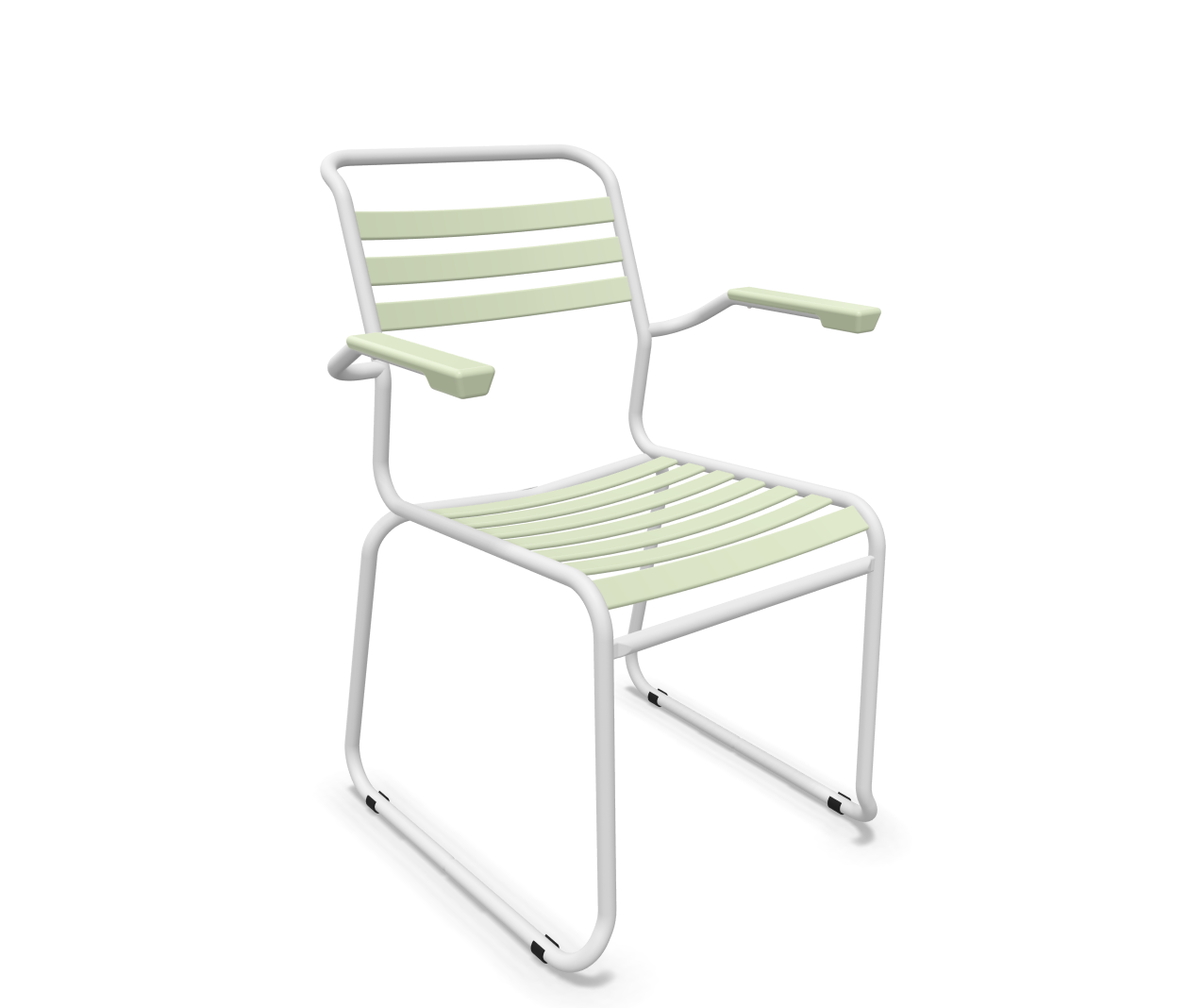 Schaffner Kufen-Lättli-Stuhl Säntis mit Lehne Grün | Schubiger Möbel