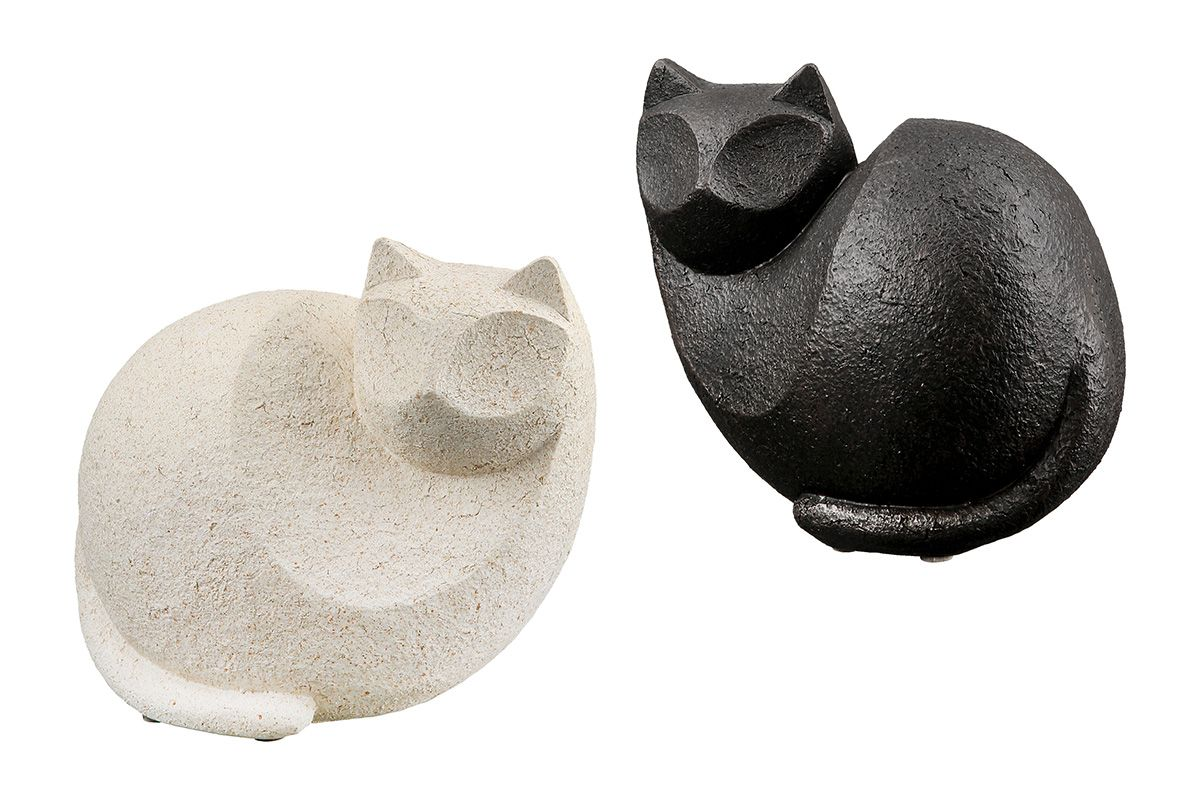 Gilde Figur Gea, Katze, Assortiert, Schwarz Weiss H: 15 cm  | Schubiger Möbel