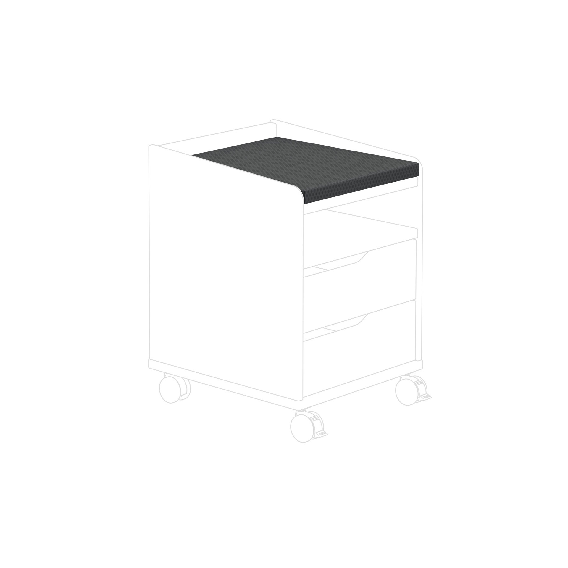 Sitzpolster Für Rollcontainer Diego von Paidi / Farbe: Grau / Grösse: 39 x 44 cm