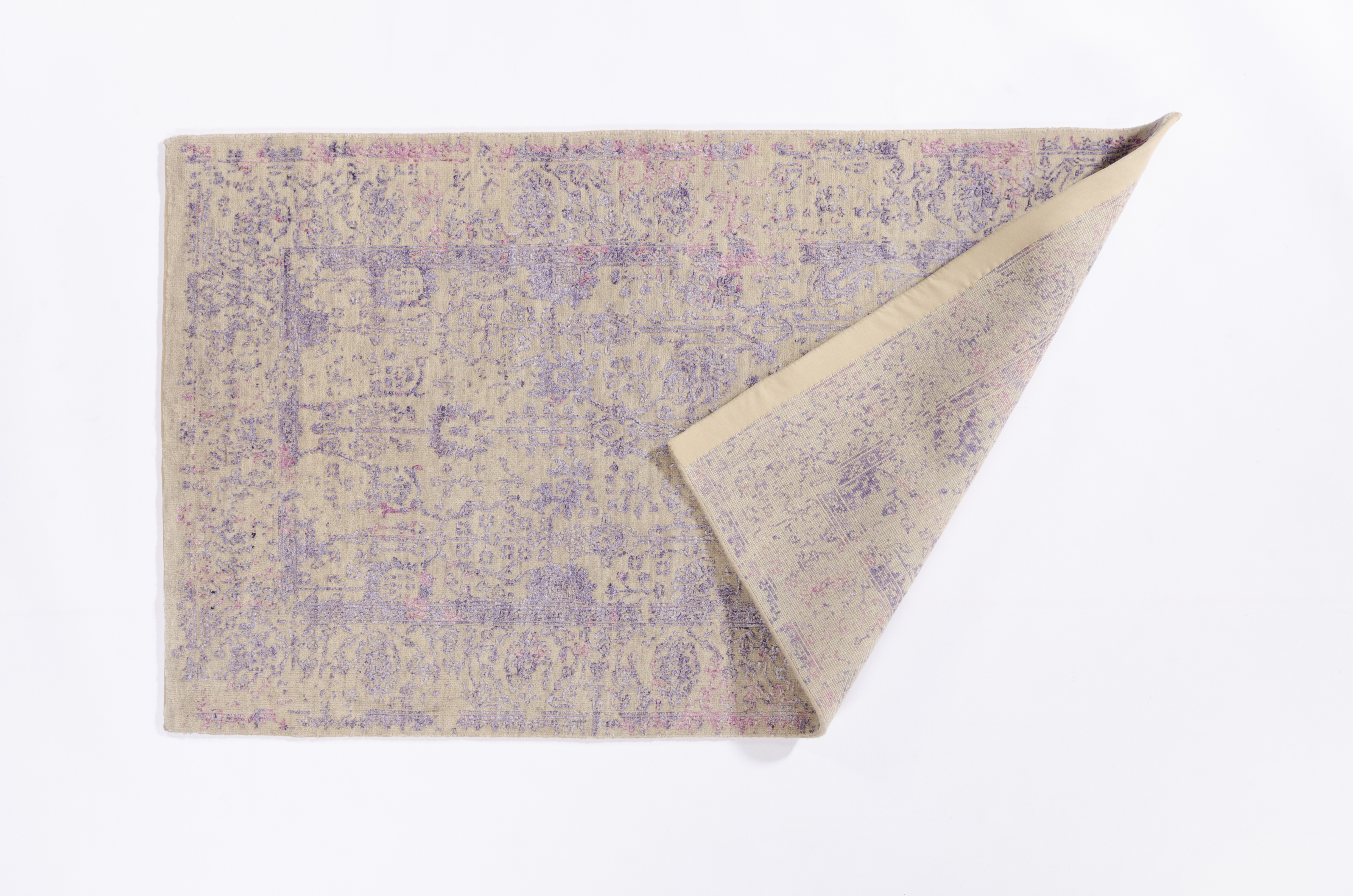 Moderner Teppich Hamedan Negra/ Farbe: Beige / Masse (BxT) :93x155 cm