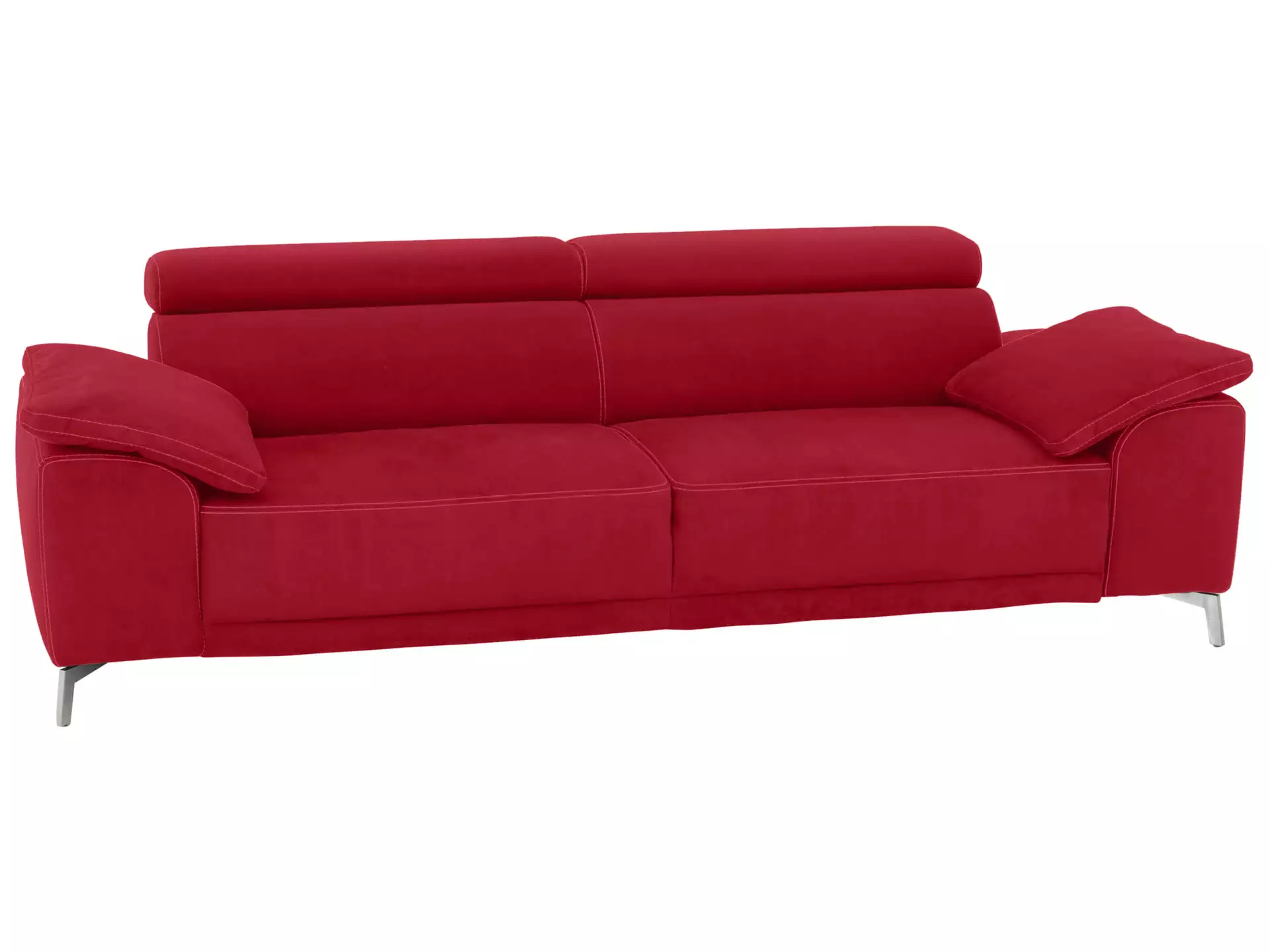 Sofa Lucio Basic B: 242 cm Candy / Farbe: Cherry / Material: Leder Basic