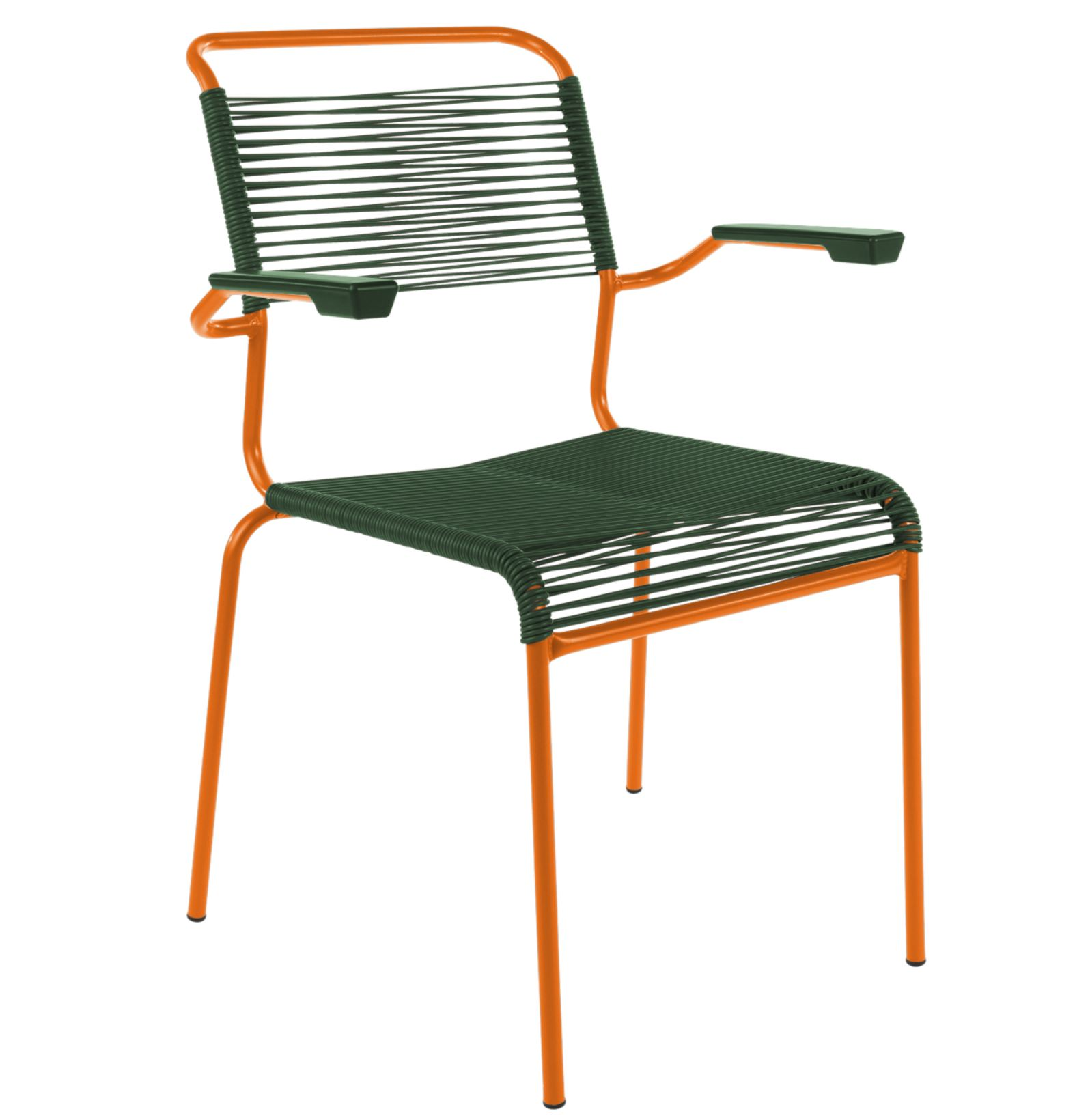 SpaghettiStuhl Säntis mit Armlehnen Schaffner / Farbe Tannengrün