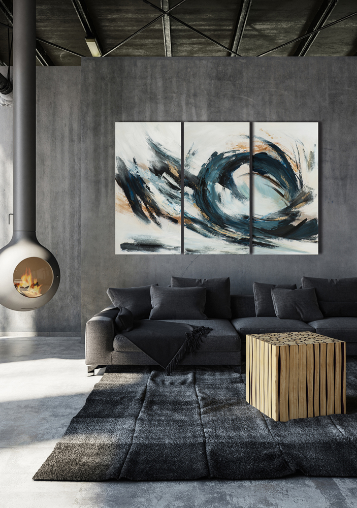 Gemälde-Blaue Welle-image LAND