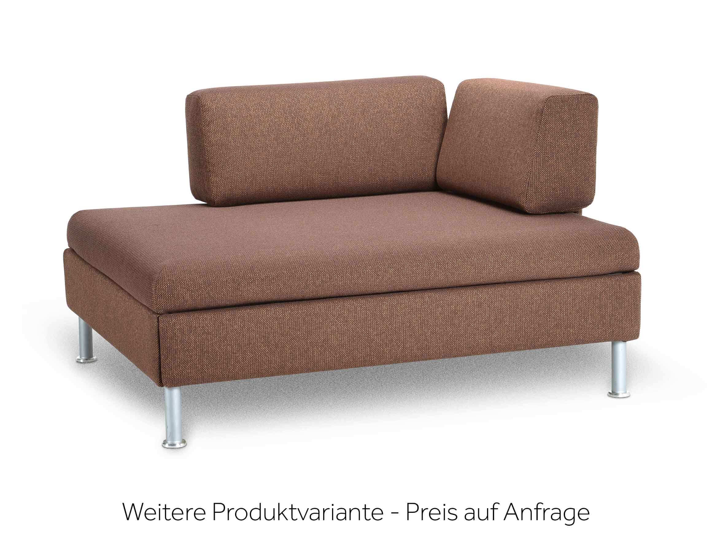 Bettsofa Bed For Living, Stoff Navy, Füsse Aluminium