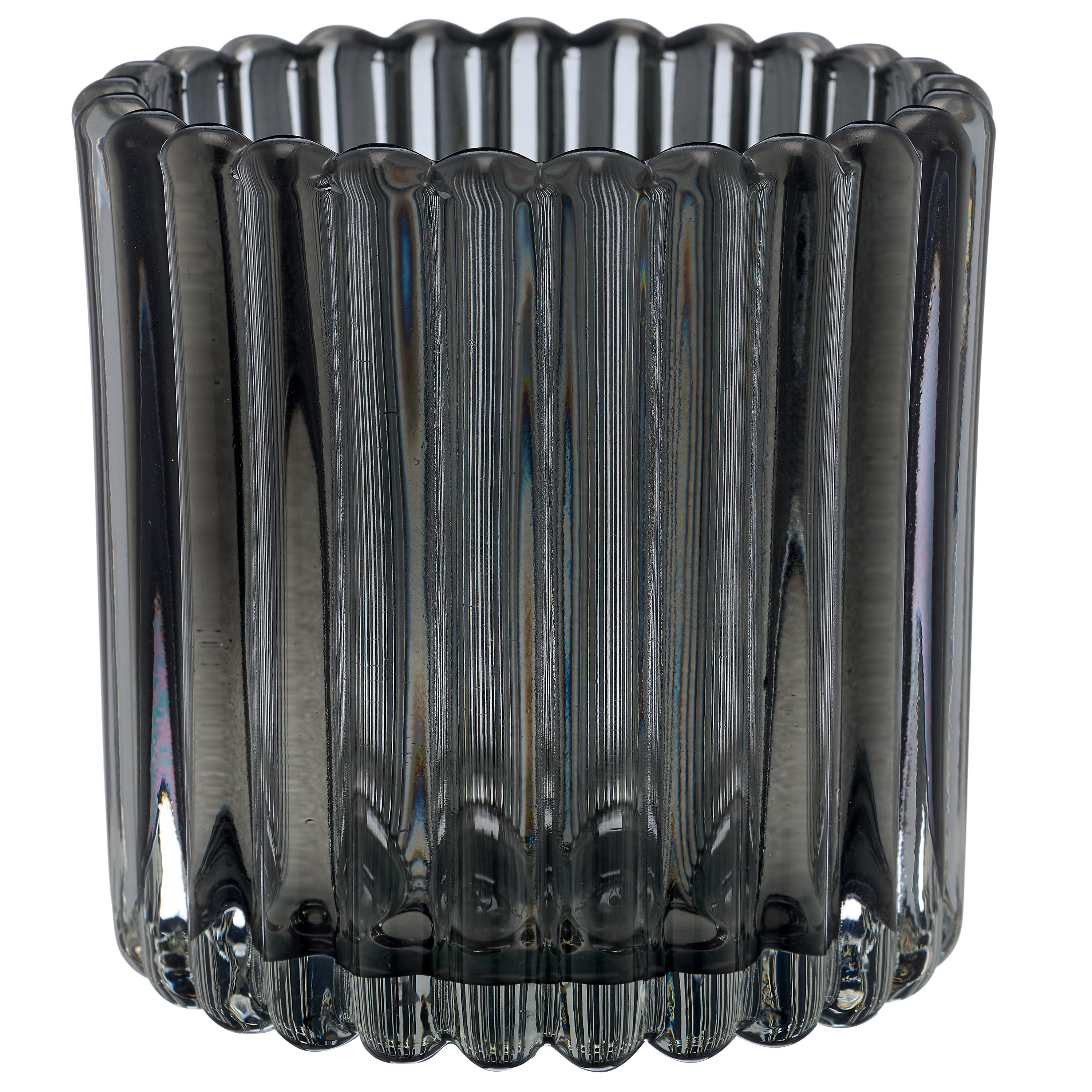 Windlicht Boheme Glas H: 8 cm Gasper / Farbe: Rauchgrau
