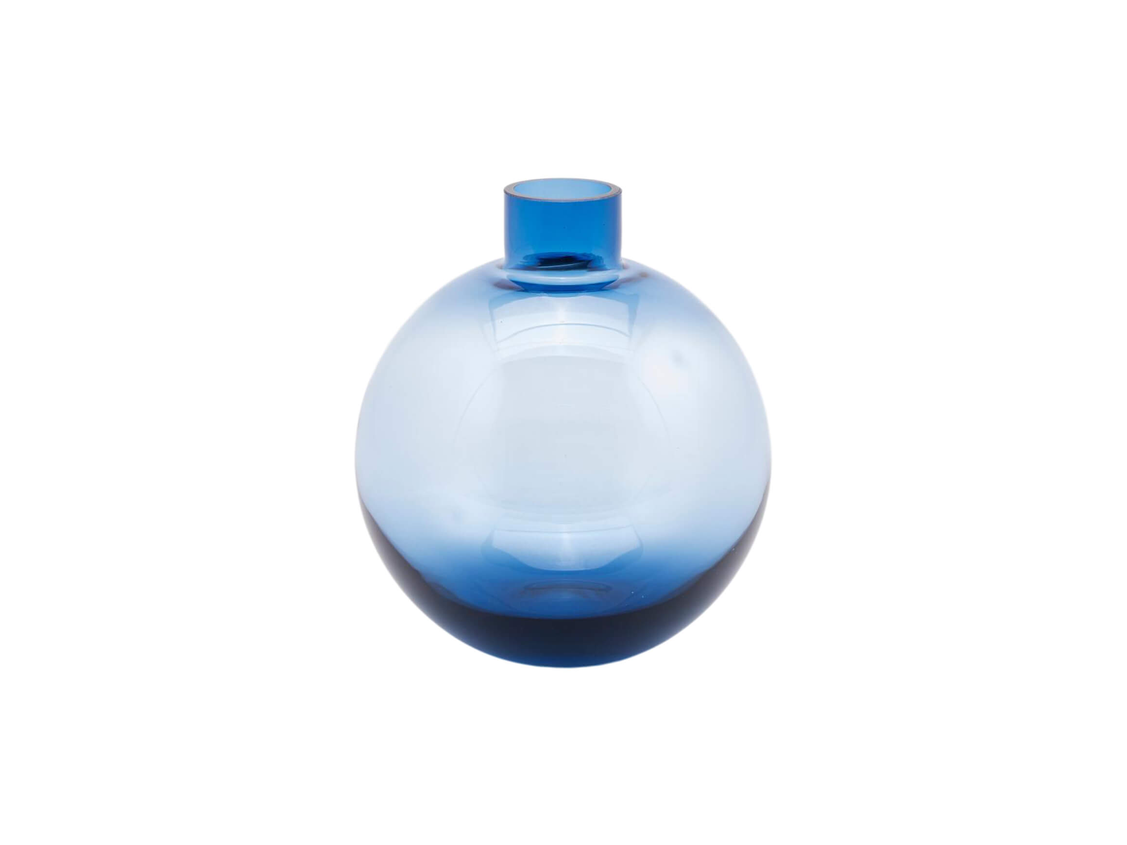 Edg Vase Kugelflasche Blau H: 20 cm Blau | Schubiger Möbel